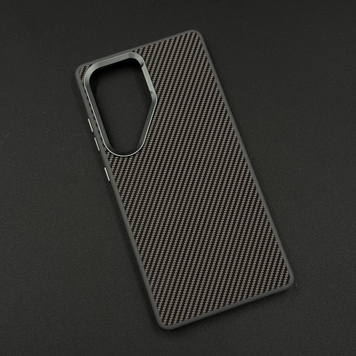 Carbon Fiber Case with Hidden Magsafe for Samsung Galaxy S24 Ultra | Metallic Camera Guard | Slim Magnetic Luxury Protection