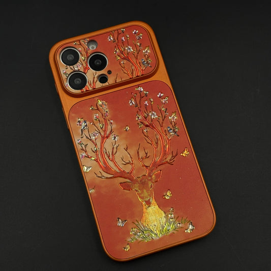 Luxury Deer Embroidery Mobile Case Cover for iPhone