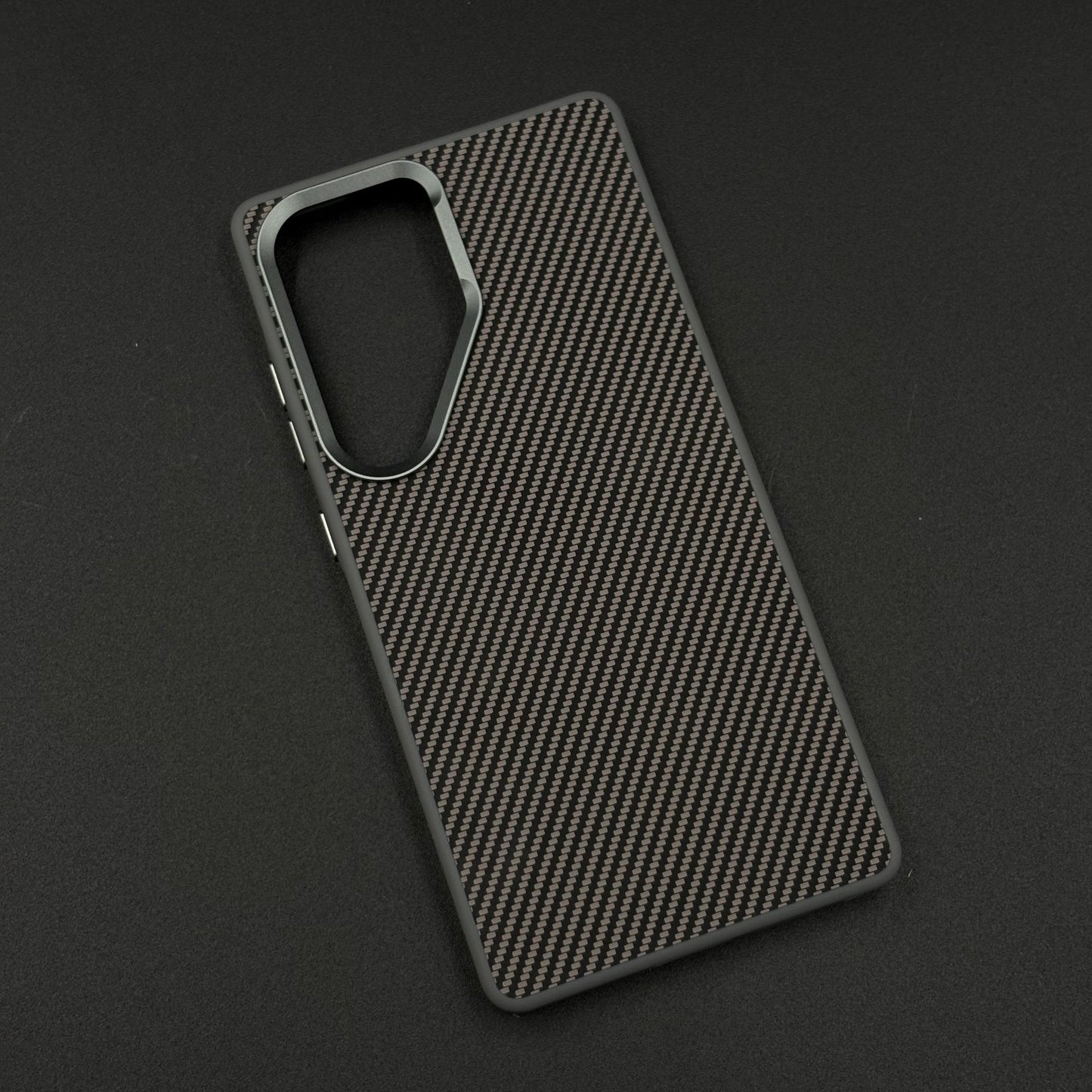 Carbon Fiber Case with Hidden Magsafe for Samsung Galaxy S25 Ultra | Metallic Camera Guard | Slim Magnetic Luxury Protection