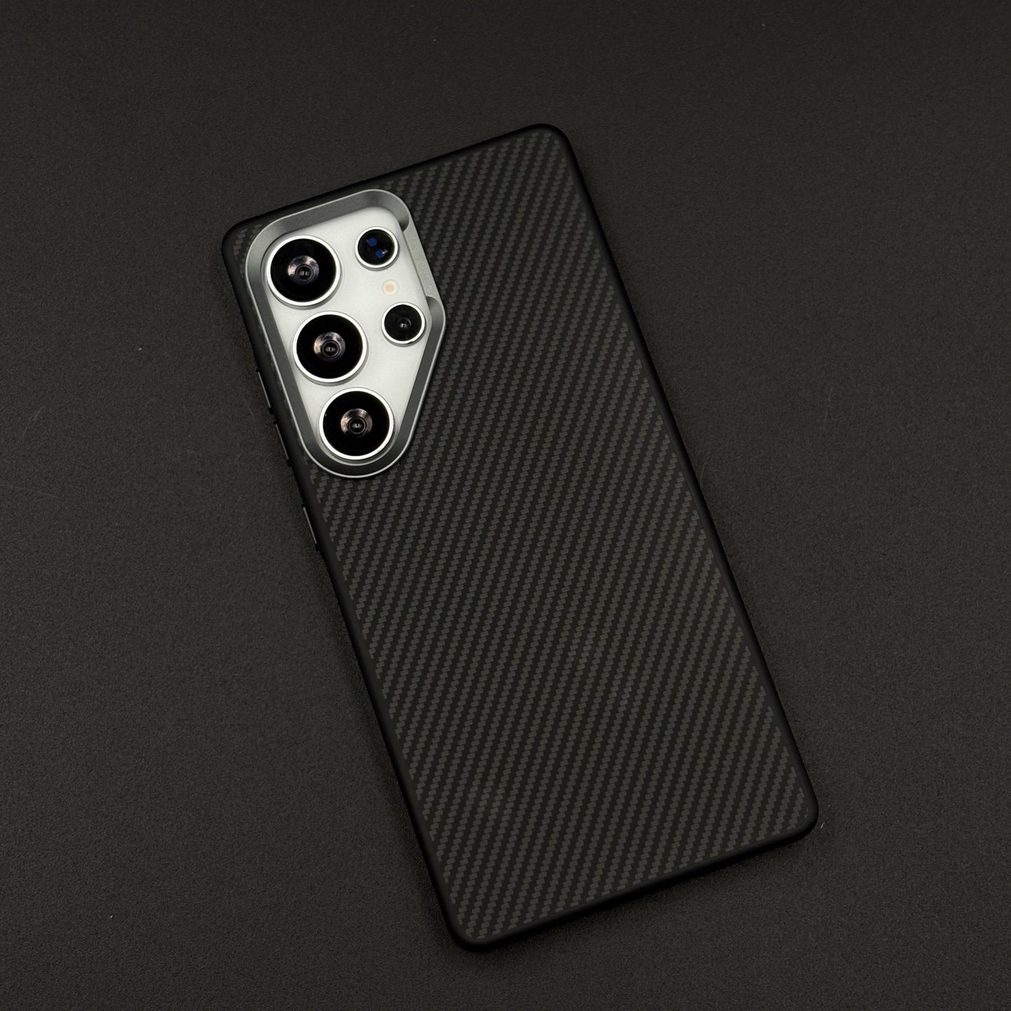 Carbon Fiber Case with Hidden Magsafe for Samsung Galaxy S24 Ultra | Metallic Camera Guard | Slim Magnetic Luxury Protection