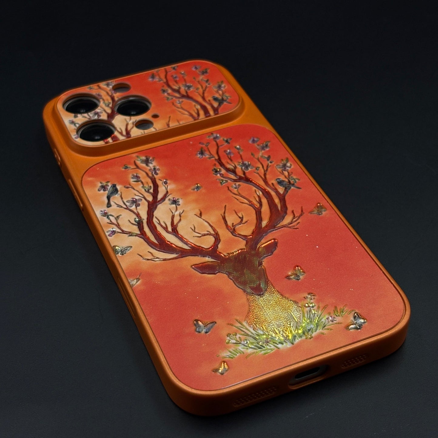 Luxury Deer Embroidery Mobile Case Cover for iPhone