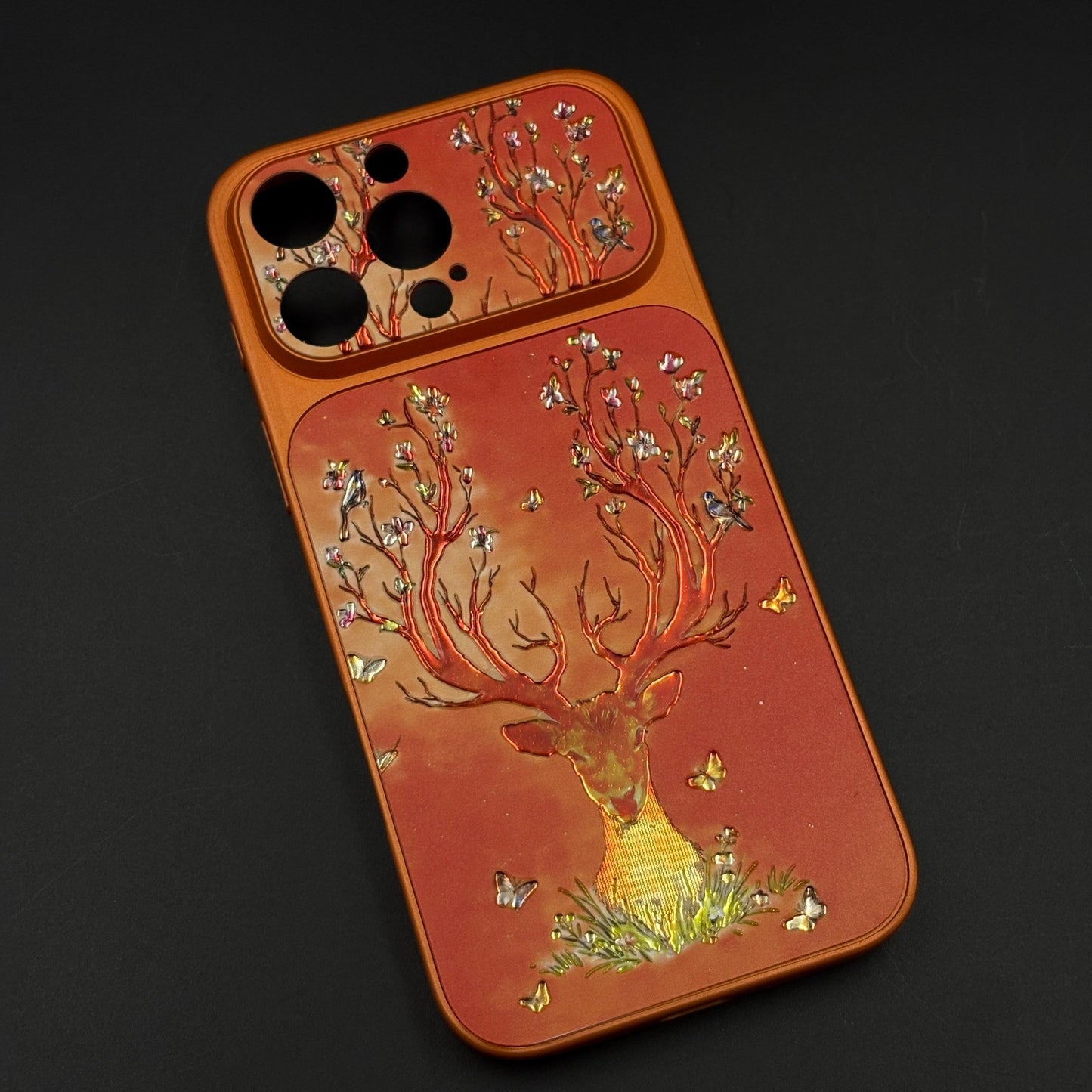 Luxury Deer Embroidery Mobile Case Cover for iPhone