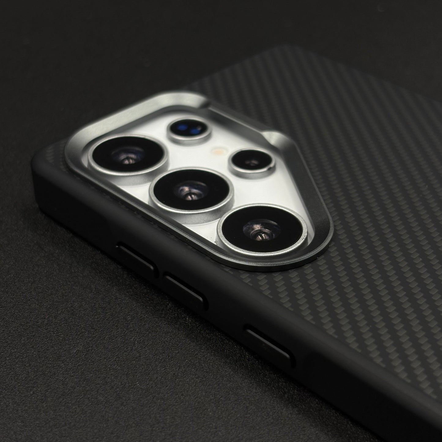 Carbon Fiber Case with Hidden Magsafe for Samsung Galaxy S25 Ultra | Metallic Camera Guard | Slim Magnetic Luxury Protection