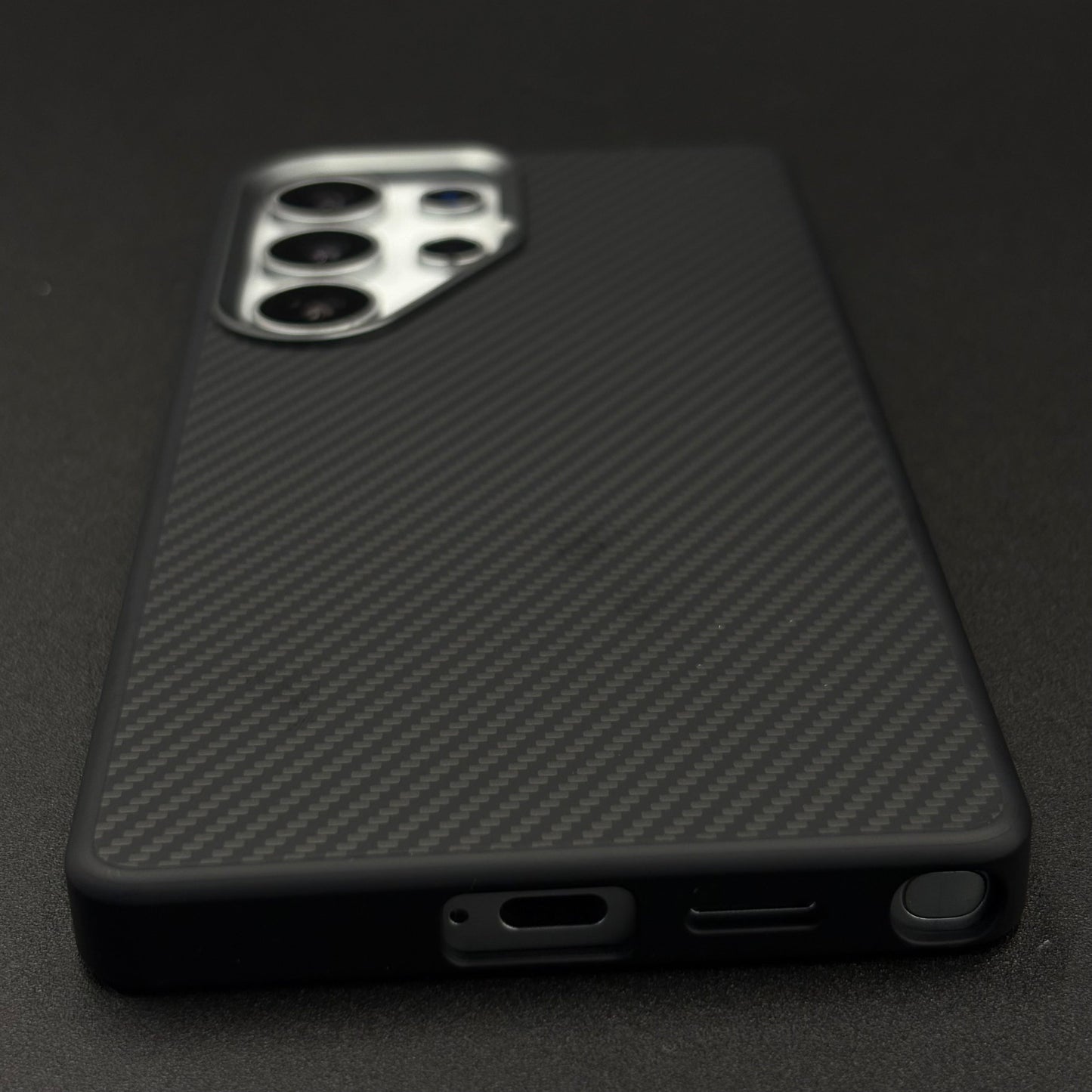 Carbon Fiber Case with Hidden Magsafe for Samsung Galaxy S25 Ultra | Metallic Camera Guard | Slim Magnetic Luxury Protection
