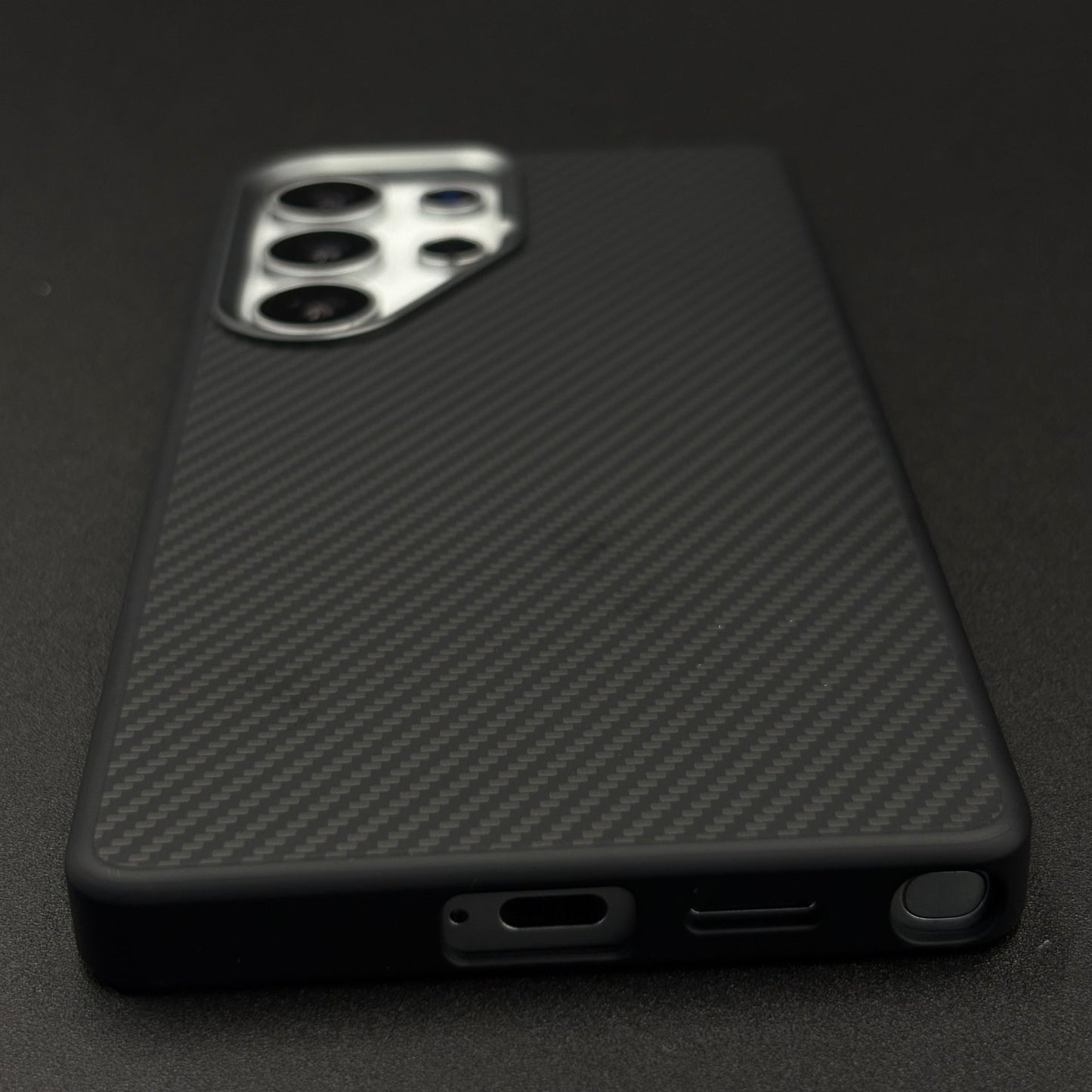 Carbon Fiber Case with Hidden Magsafe for Samsung Galaxy S25 Ultra | Metallic Camera Guard | Slim Magnetic Luxury Protection