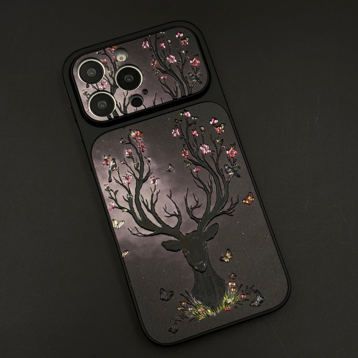 Luxury Deer Embroidery Mobile Case Cover for iPhone