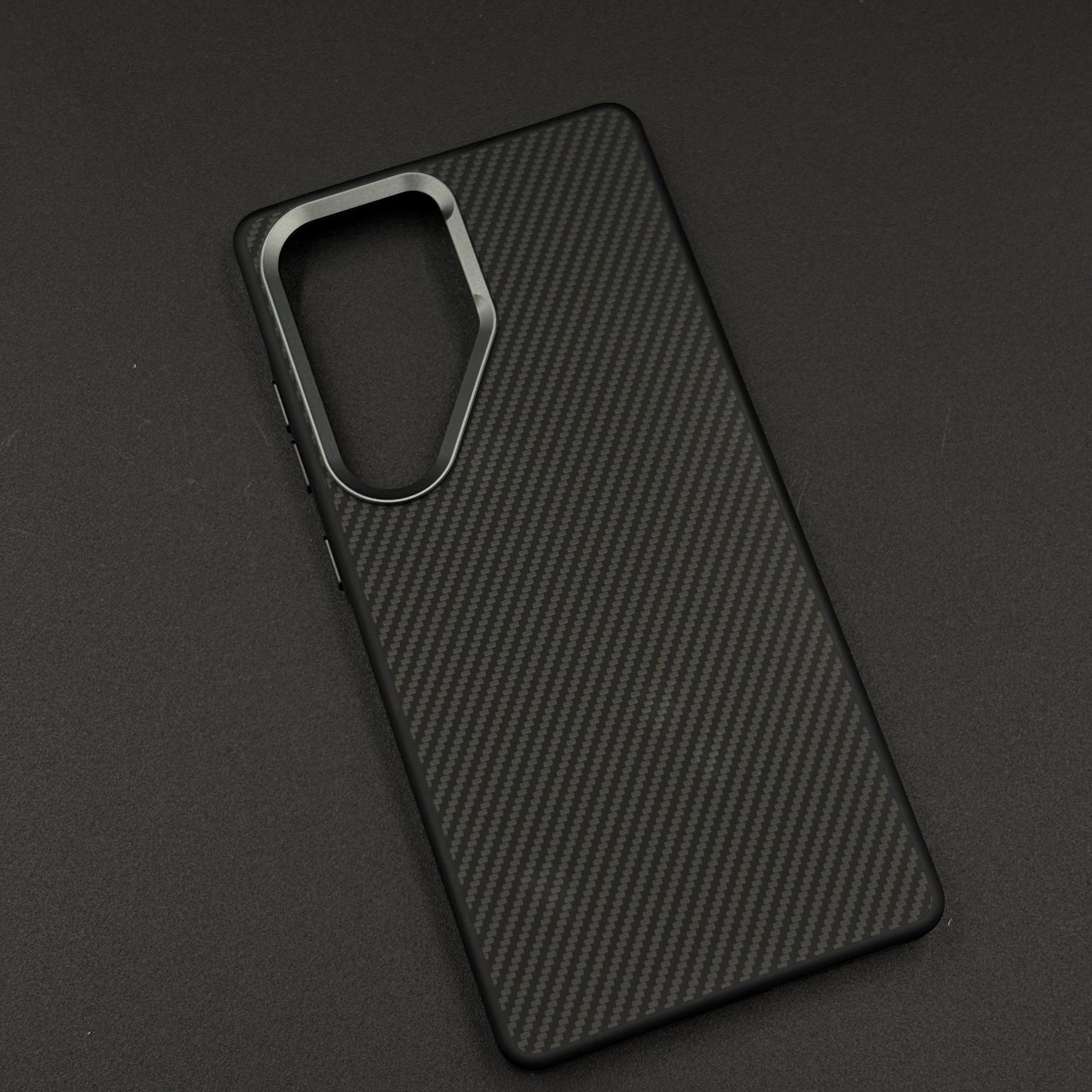 Carbon Fiber Case with Hidden Magsafe for Samsung Galaxy S25 Ultra | Metallic Camera Guard | Slim Magnetic Luxury Protection