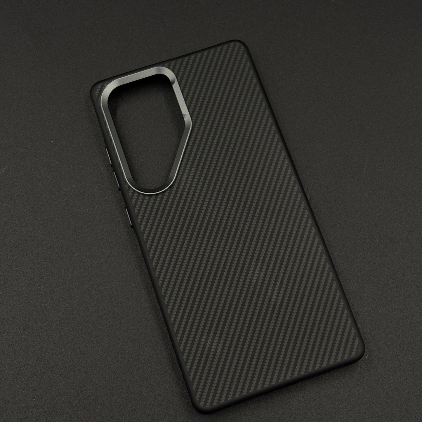 Carbon Fiber Case with Hidden Magsafe for Samsung Galaxy S25 Ultra | Metallic Camera Guard | Slim Magnetic Luxury Protection