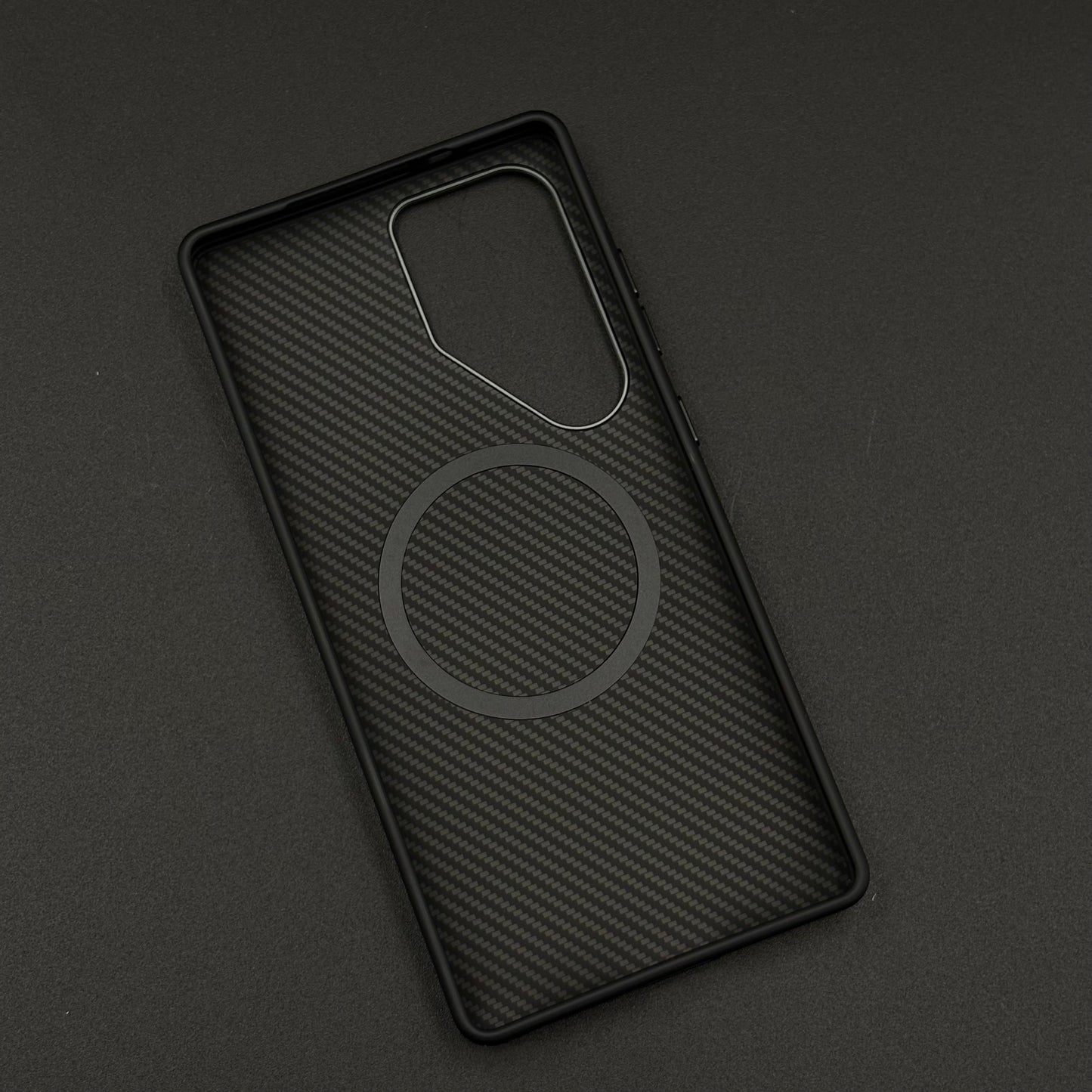 Carbon Fiber Case with Hidden Magsafe for Samsung Galaxy S25 Ultra | Metallic Camera Guard | Slim Magnetic Luxury Protection