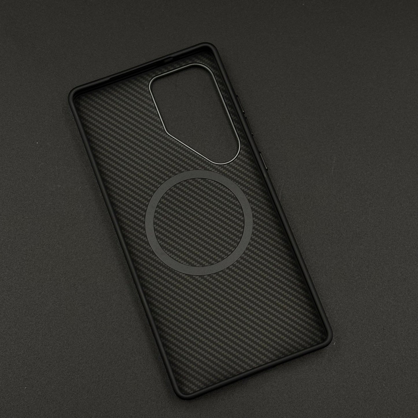 Carbon Fiber Case with Hidden Magsafe for Samsung Galaxy S25 Ultra | Metallic Camera Guard | Slim Magnetic Luxury Protection