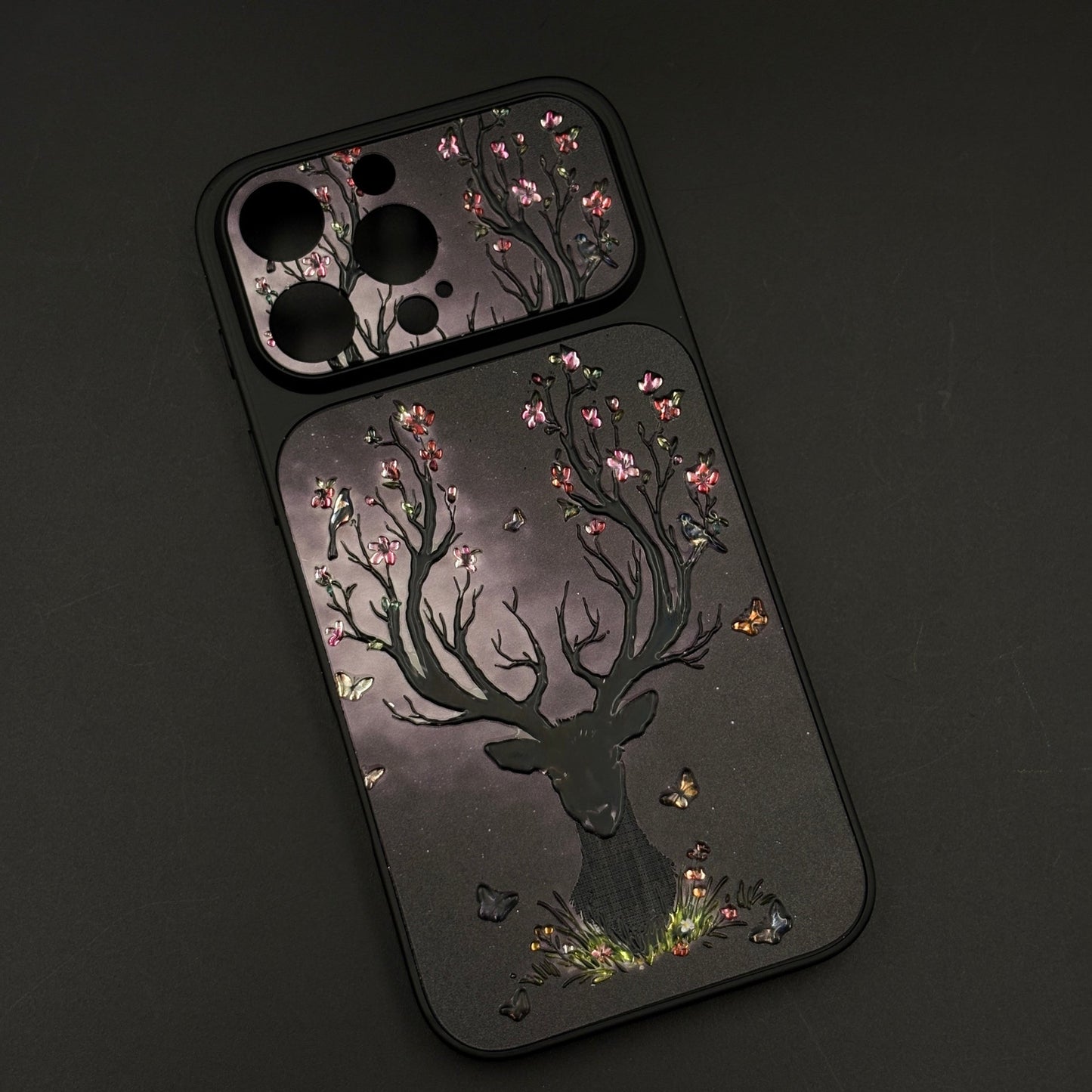 Luxury Deer Embroidery Mobile Case Cover for iPhone
