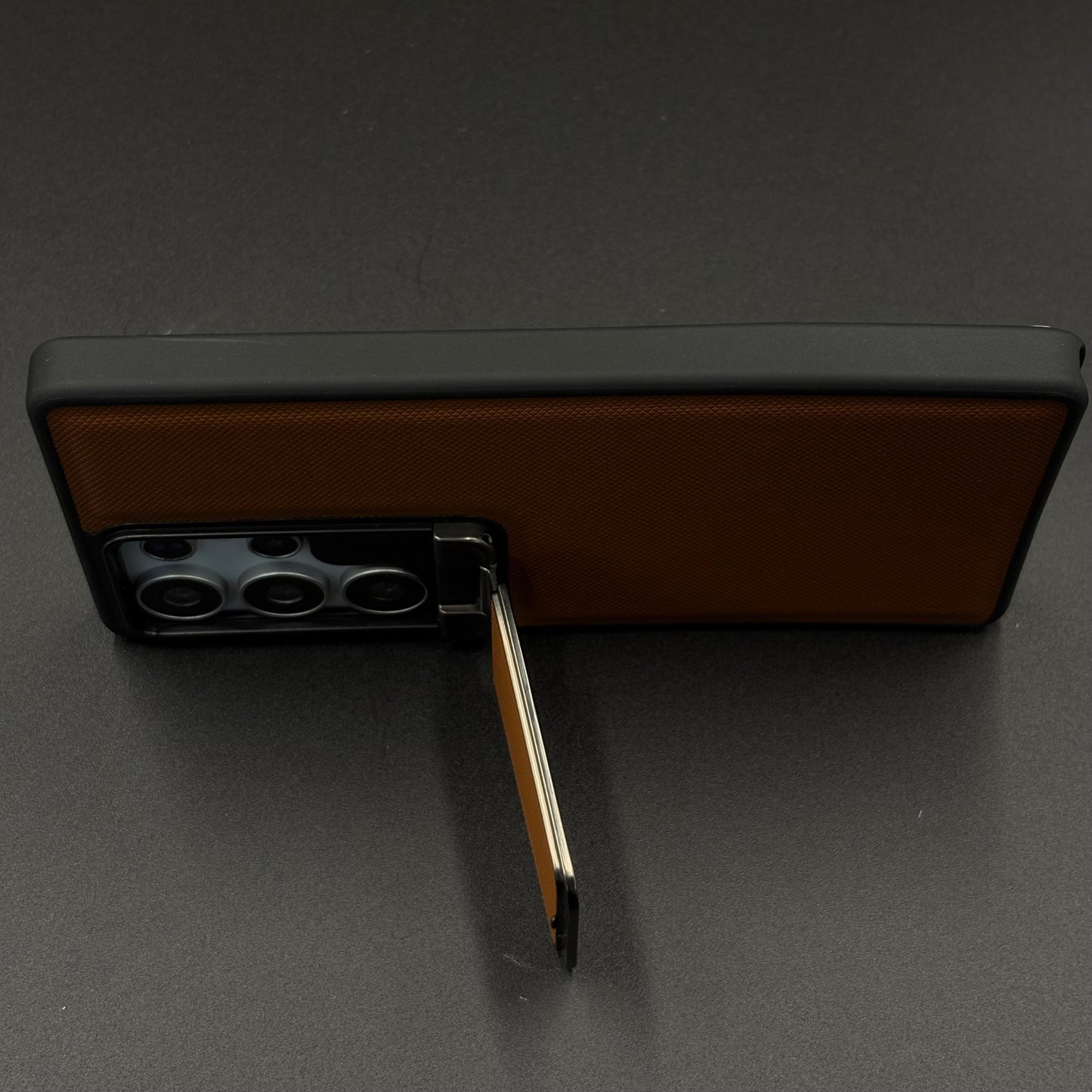 Dotted Leather Feel Case with Foldable Stand for Samsung Galaxy S23 Ultra | Premium Grip | Kickstand Style