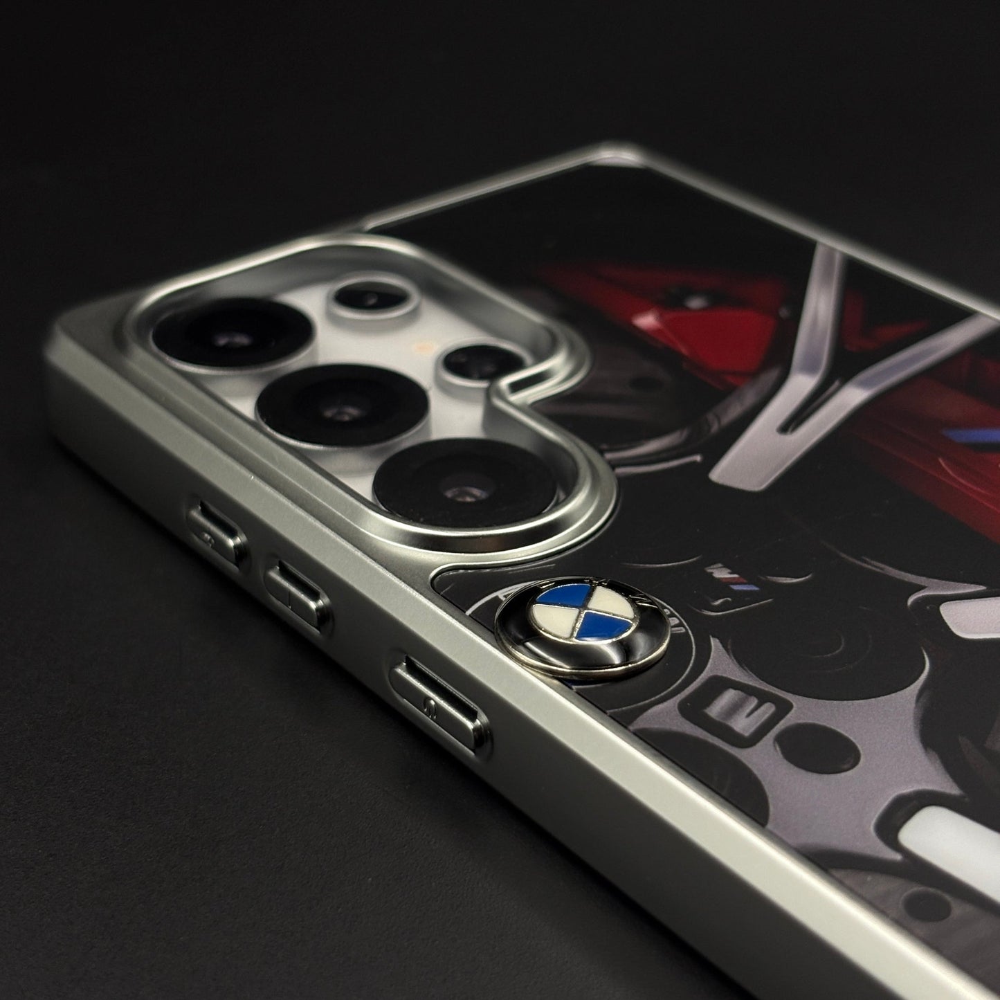 Luxury Motorsport Inspired Brand M Performance Metal Frame Case for Samsung Galaxy S25 Ultra