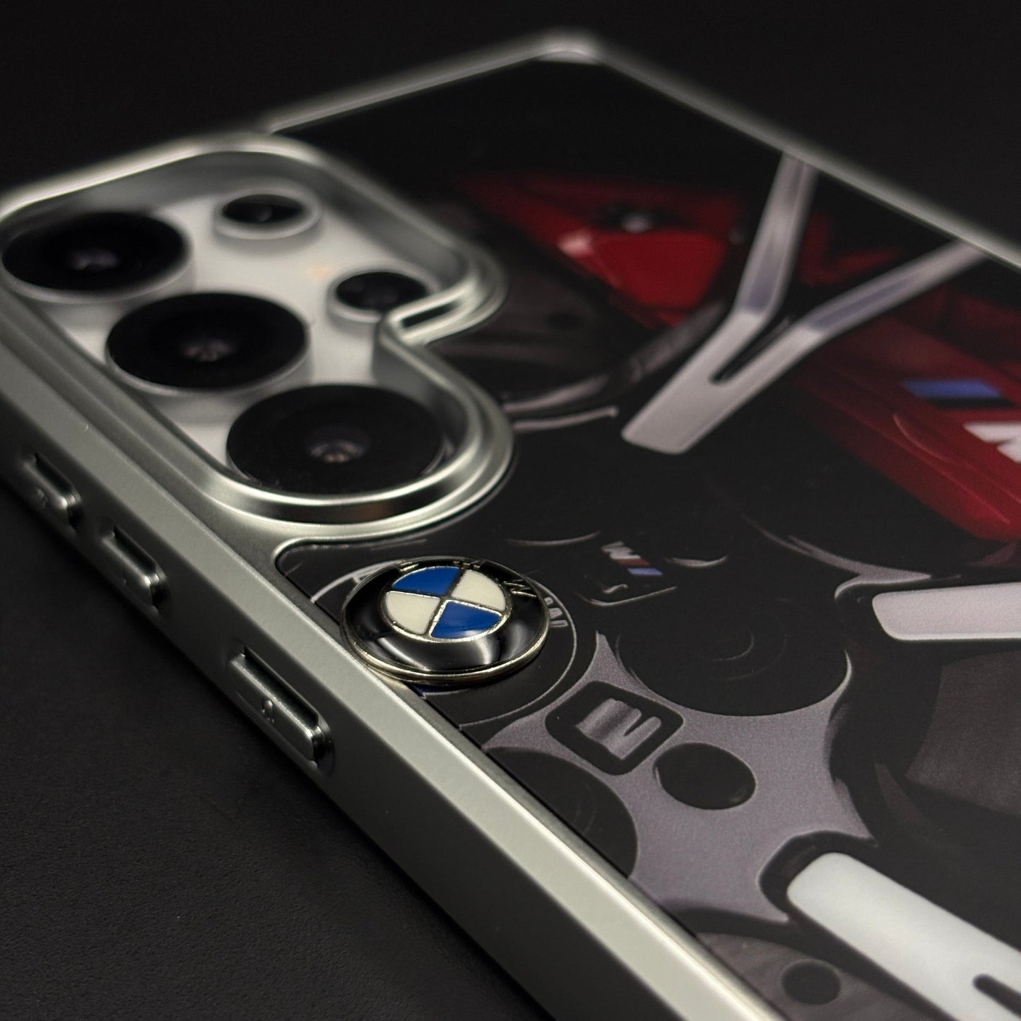 Luxury Motorsport Inspired Brand M Performance Metal Frame Case for Samsung Galaxy S25 Ultra