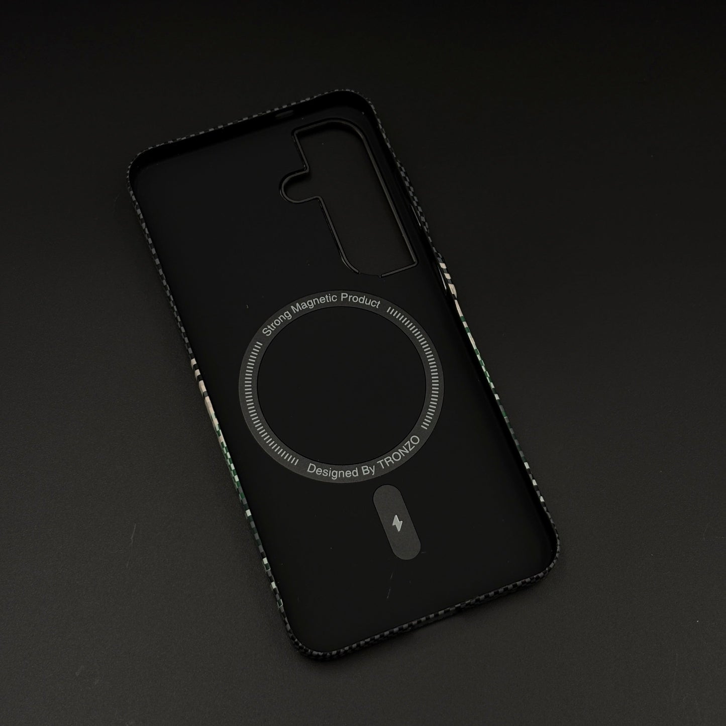 Mint Striped Premium Mobile Case Cover for Samsung Galaxy S24 | S25 | Rare Aramid Texture Finish | Real Carbon Fibre Feel | Hidden MagSafe