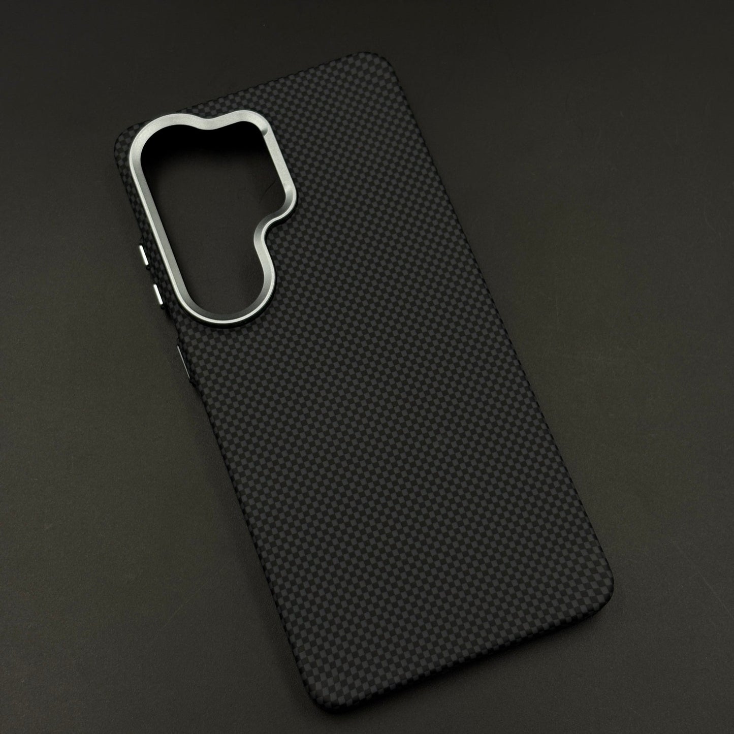 Black Carbon Grid Feel Hidden MagSafe Case Cover for Samsung Galaxy S26 Ultra