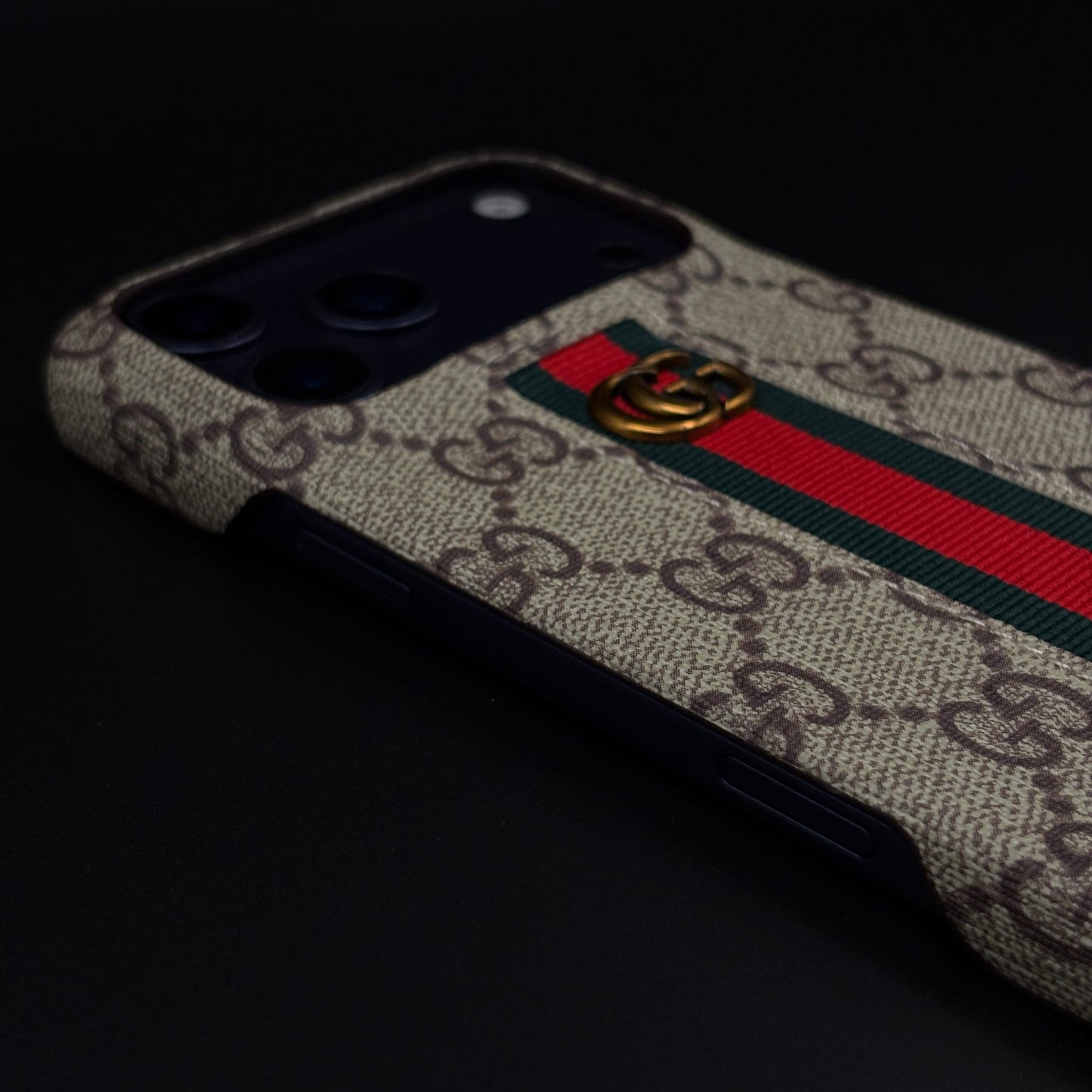 GG Embossed Stripe Case for iPhone 17 Series | Classic Monogram Premium Designer Cover