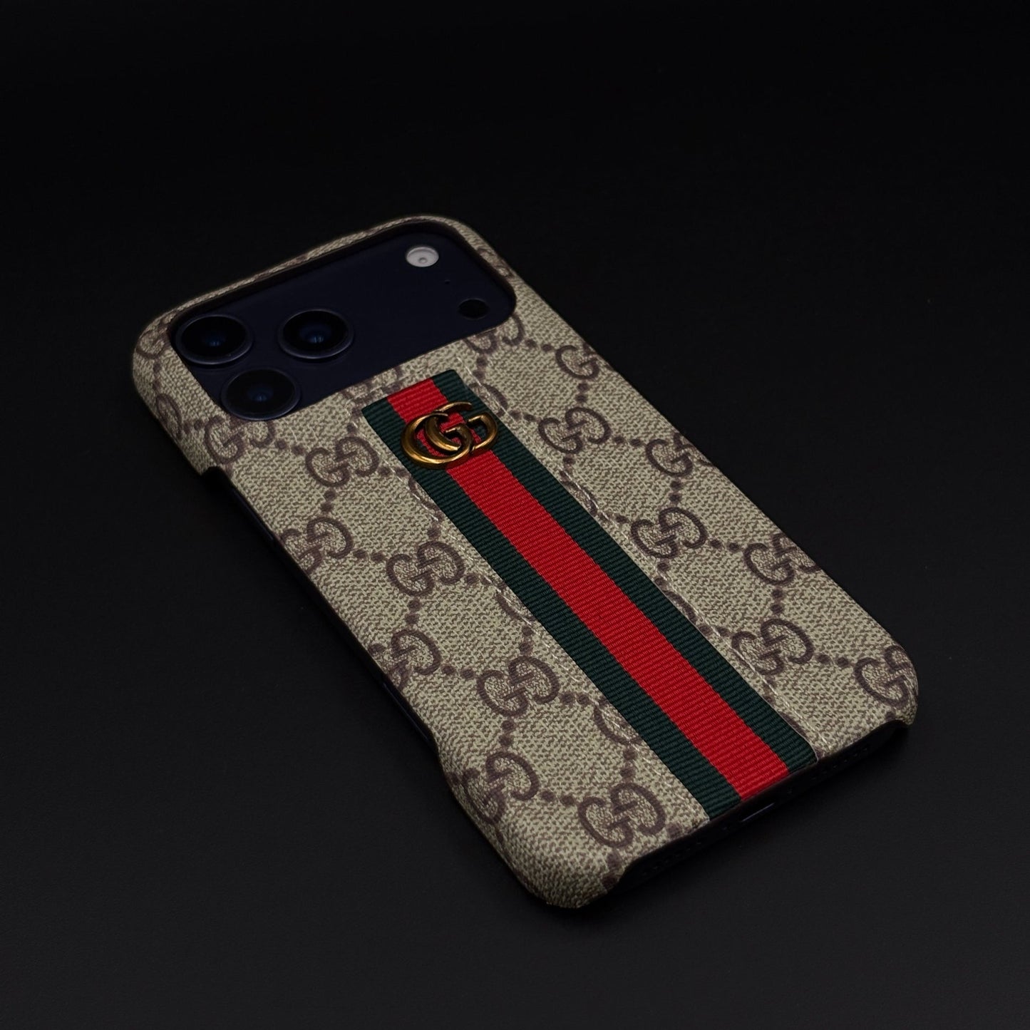 GG Embossed Stripe Case for iPhone 17 Series | Classic Monogram Premium Designer Cover