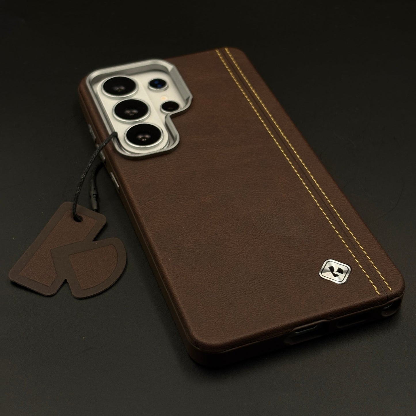 Stitched Leather Hidden MagSafe Case for Samsung Galaxy S26 Ultra