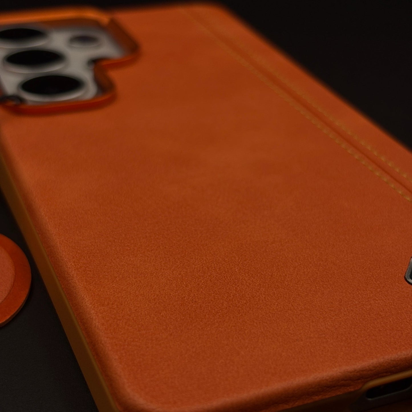 Stitched Leather Hidden MagSafe Case for Samsung Galaxy S26 Ultra