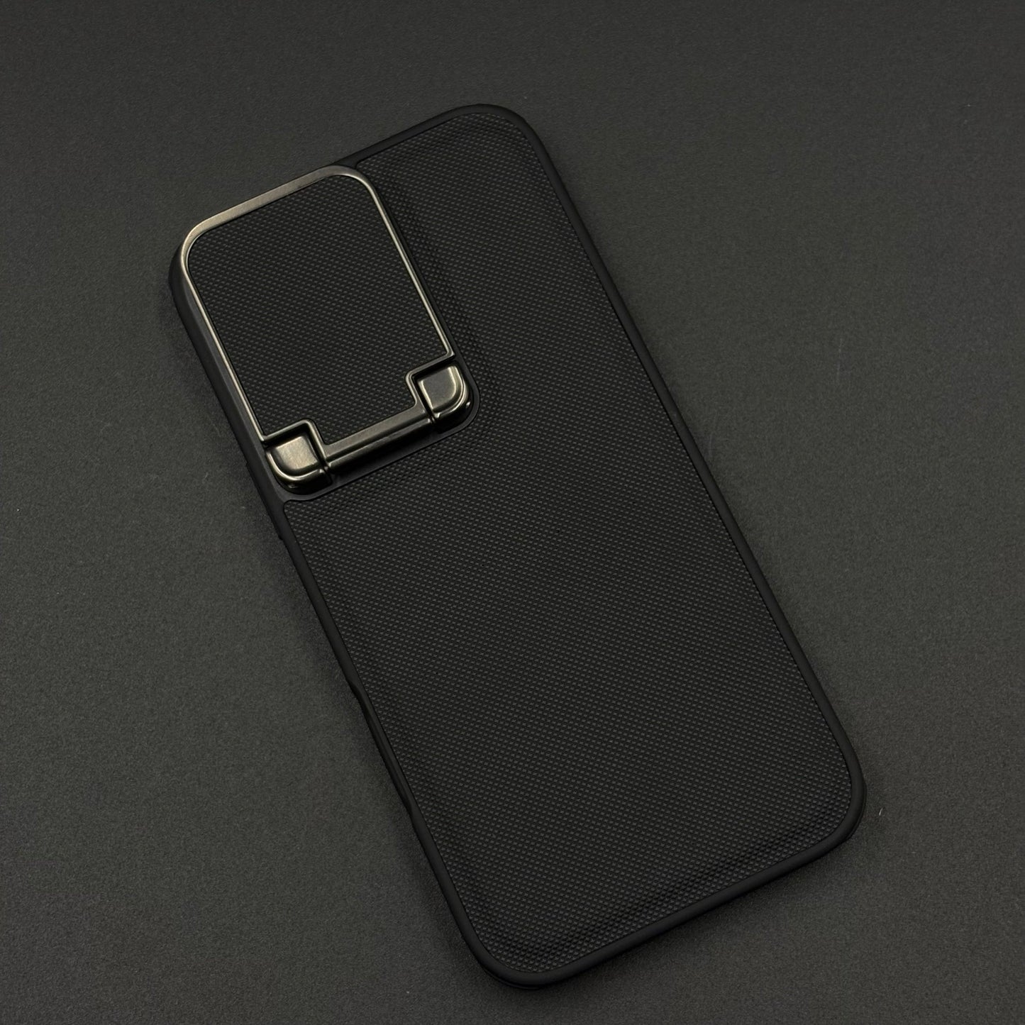 Dotted Leather Feel Case with Foldable Stand for iPhone Series | Premium Grip | Kickstand Style