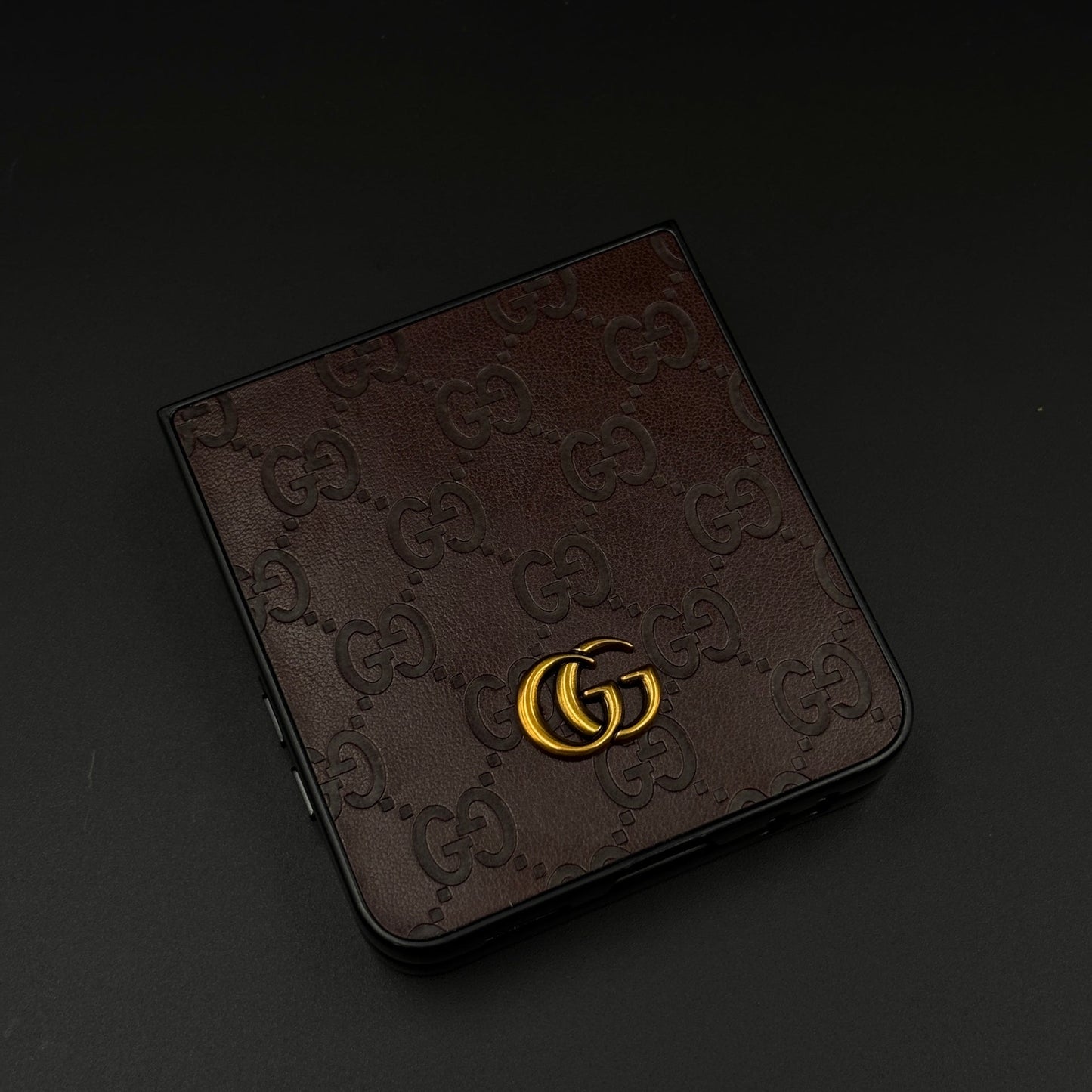 Luxury GG Pattern Leather Feel Case for Samsung Galaxy Z Flip 7 | Designer-Inspired Premium Back Cover