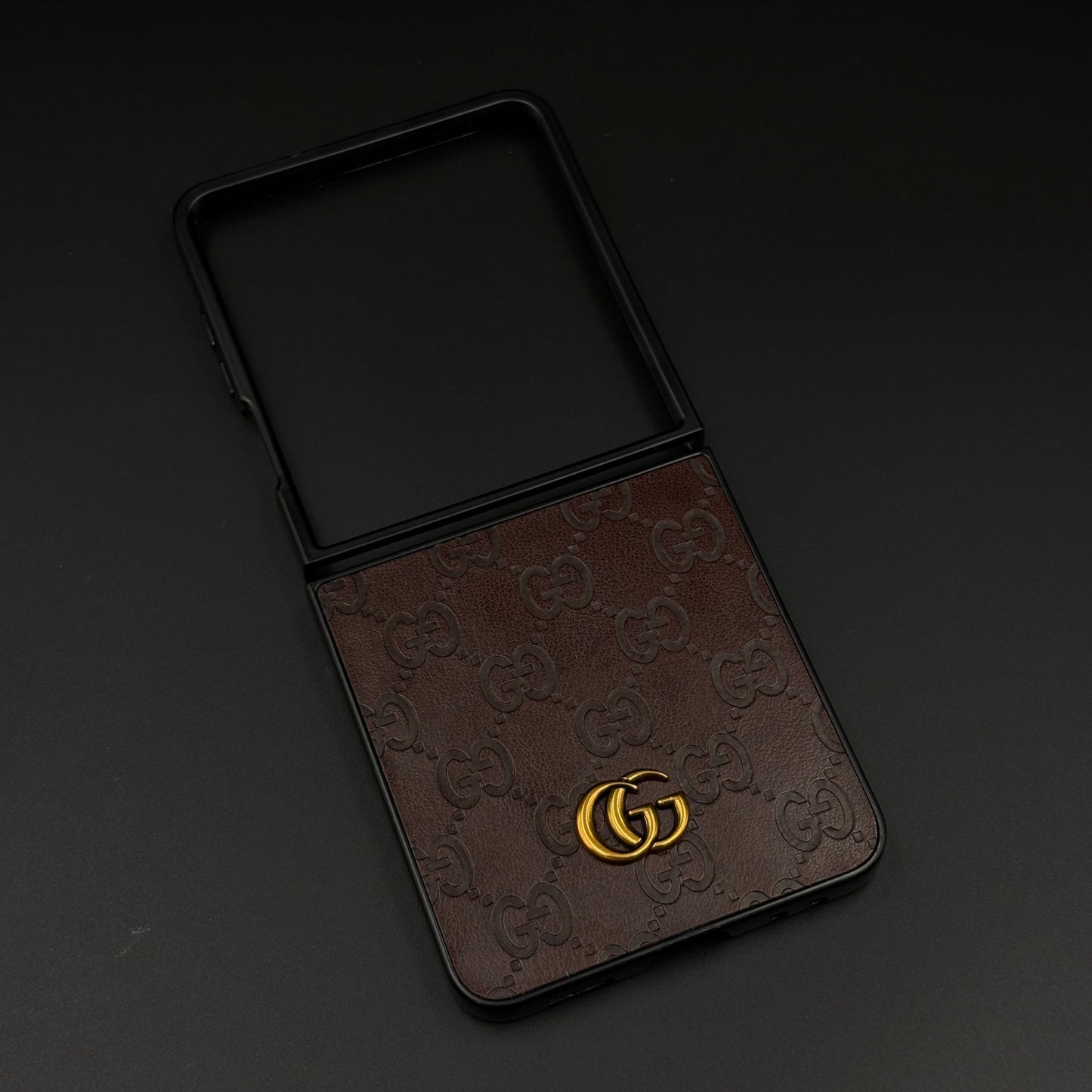 Luxury GG Pattern Leather Feel Case for Samsung Galaxy Z Flip 7 | Designer-Inspired Premium Back Cover