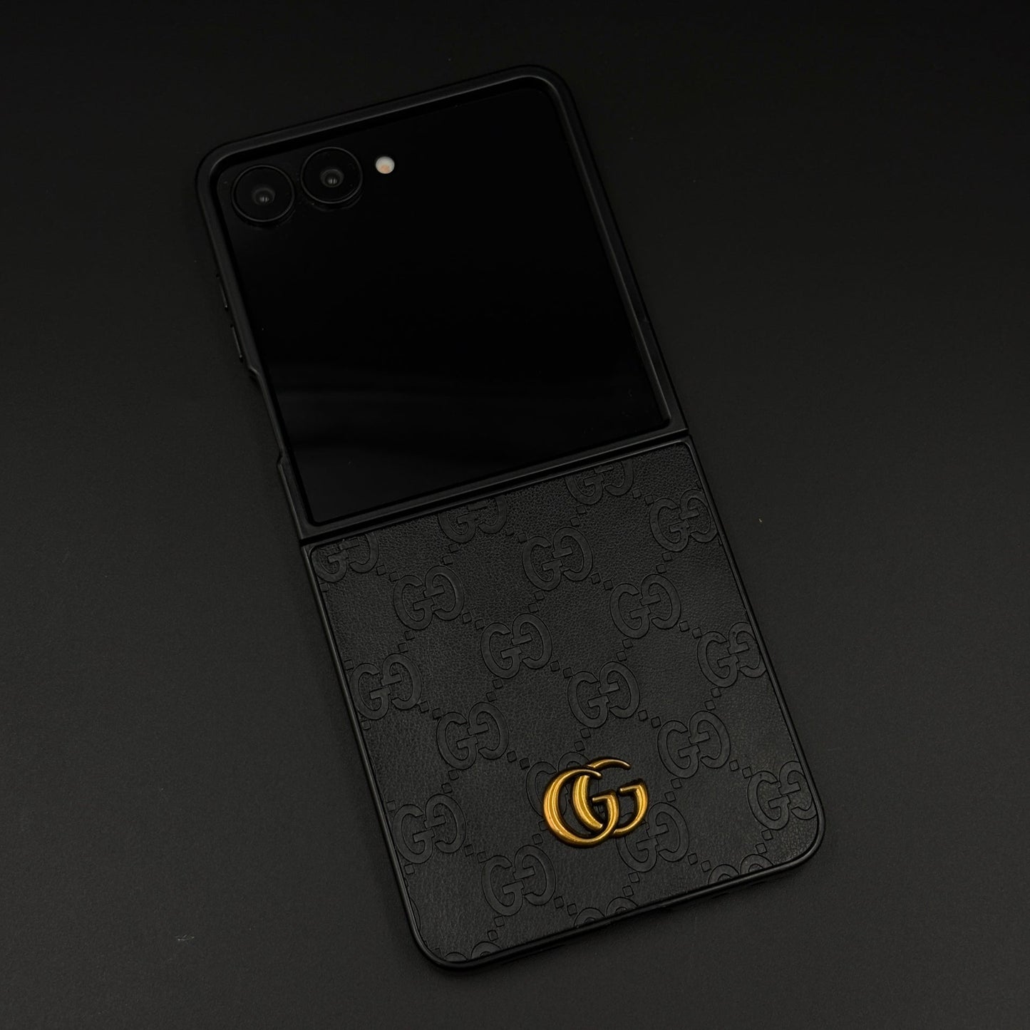 Luxury GG Pattern Leather Feel Case for Samsung Galaxy Z Flip 7 | Designer-Inspired Premium Back Cover