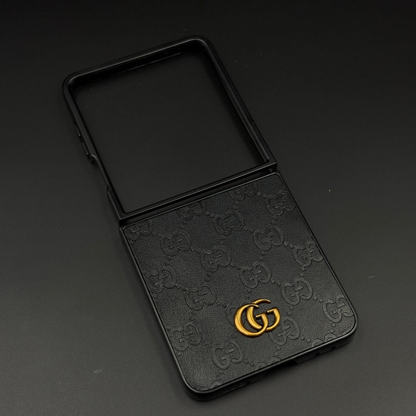 Luxury GG Pattern Leather Feel Case for Samsung Galaxy Z Flip 7 | Designer-Inspired Premium Back Cover