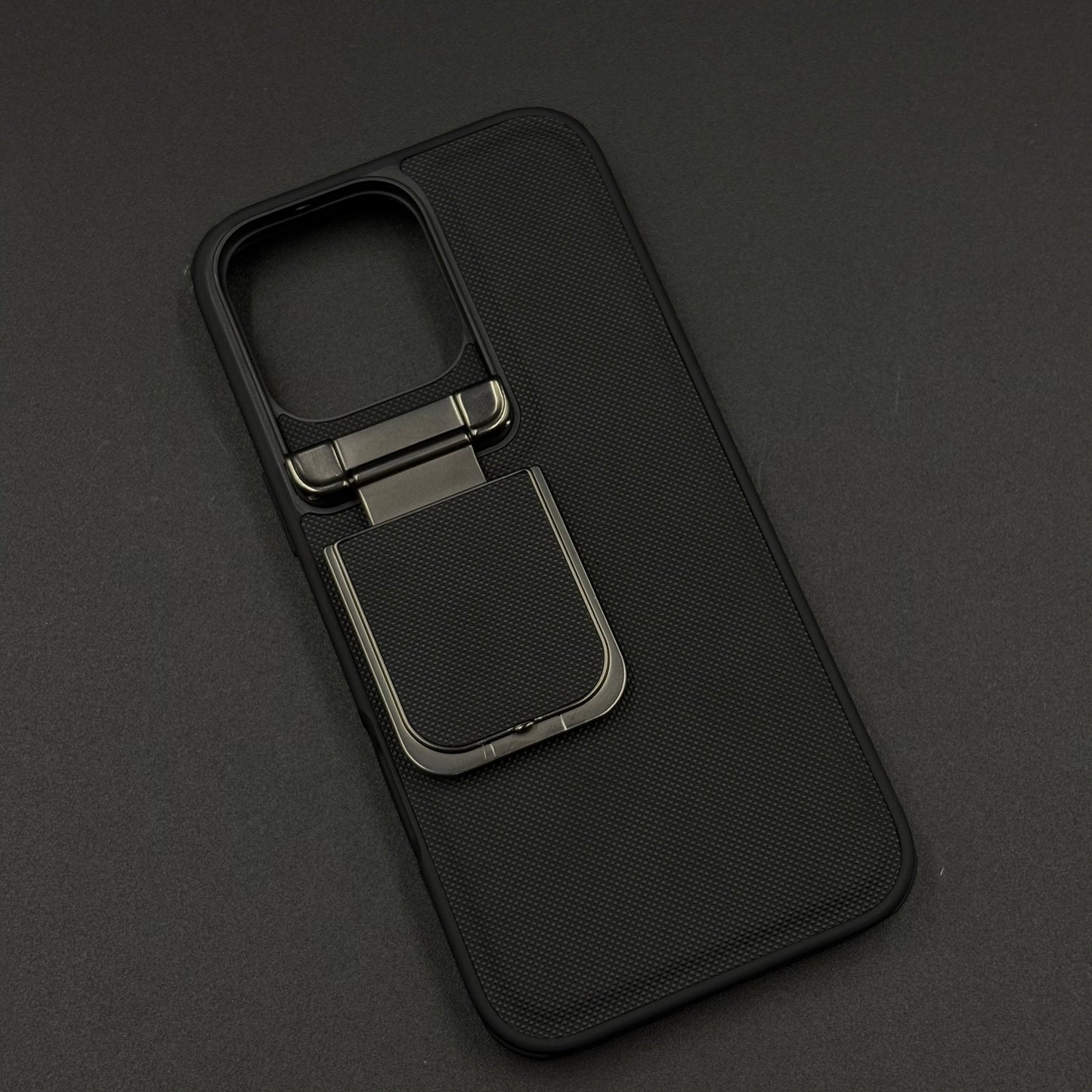 Dotted Leather Feel Case with Foldable Stand for iPhone Series | Premium Grip | Kickstand Style