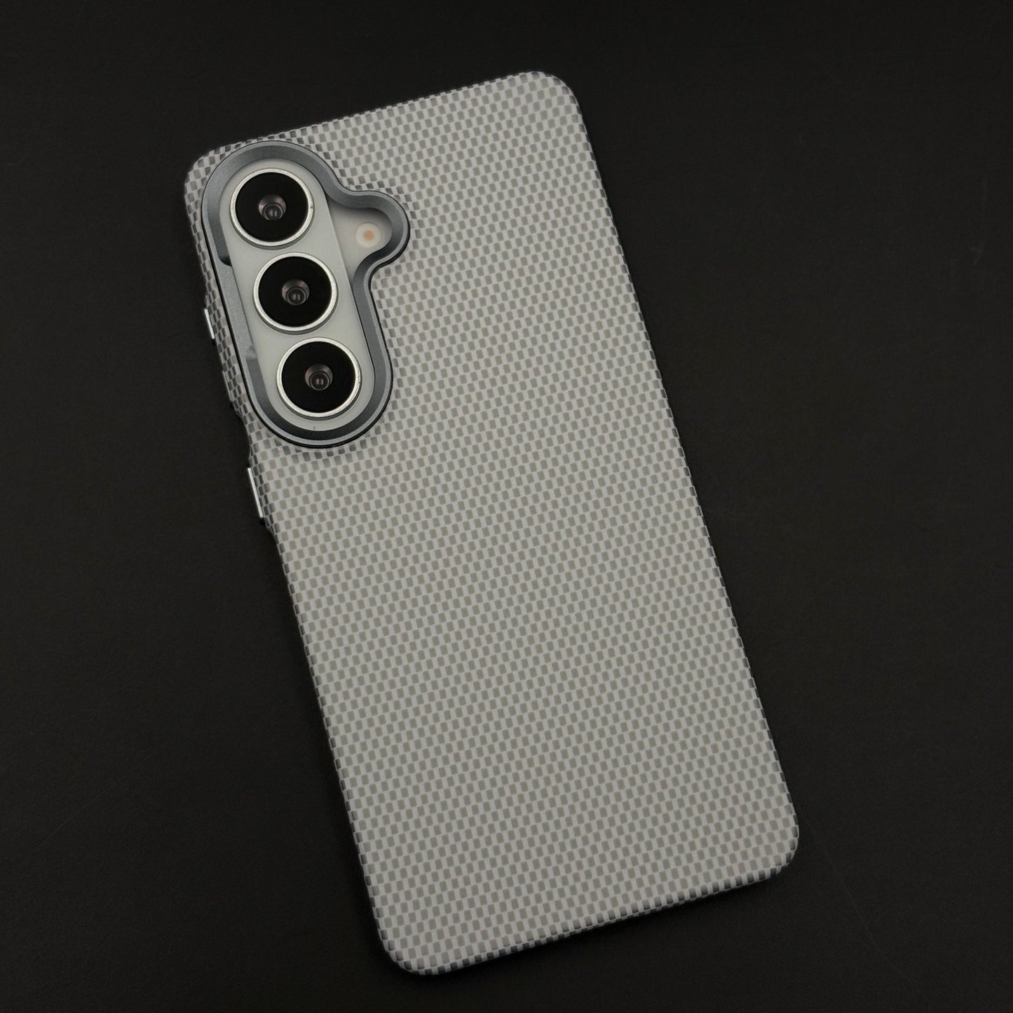 Frost Carbon Grid Dotted Hidden MagSafe Case Cover for Samsung Galaxy S26