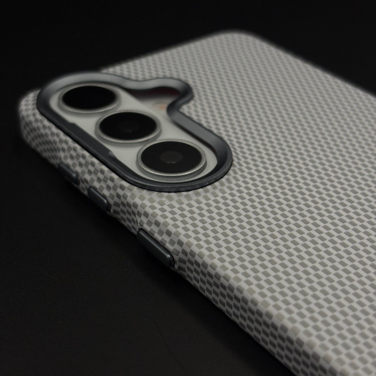 Frost Carbon Grid Dotted Hidden MagSafe Case Cover for Samsung Galaxy S26