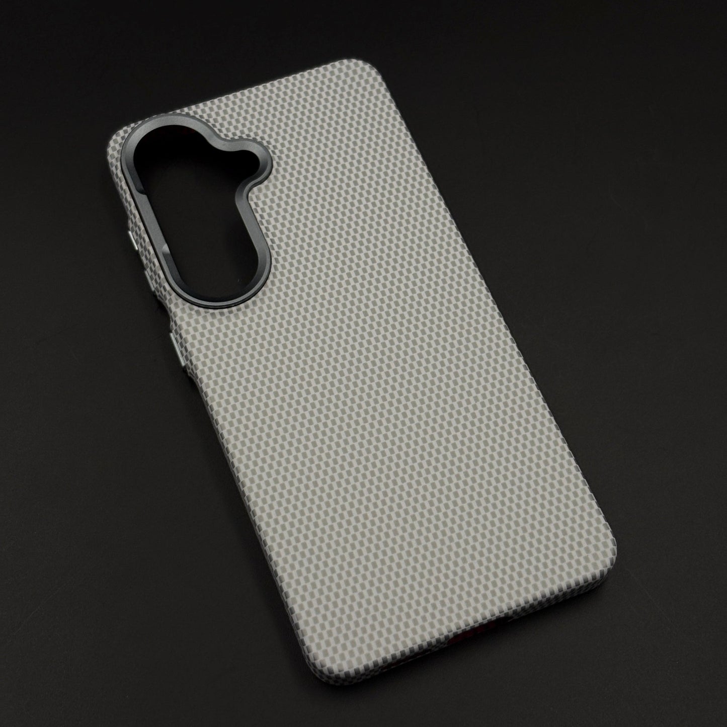 Frost Carbon Grid Dotted Hidden MagSafe Case Cover for Samsung Galaxy S26
