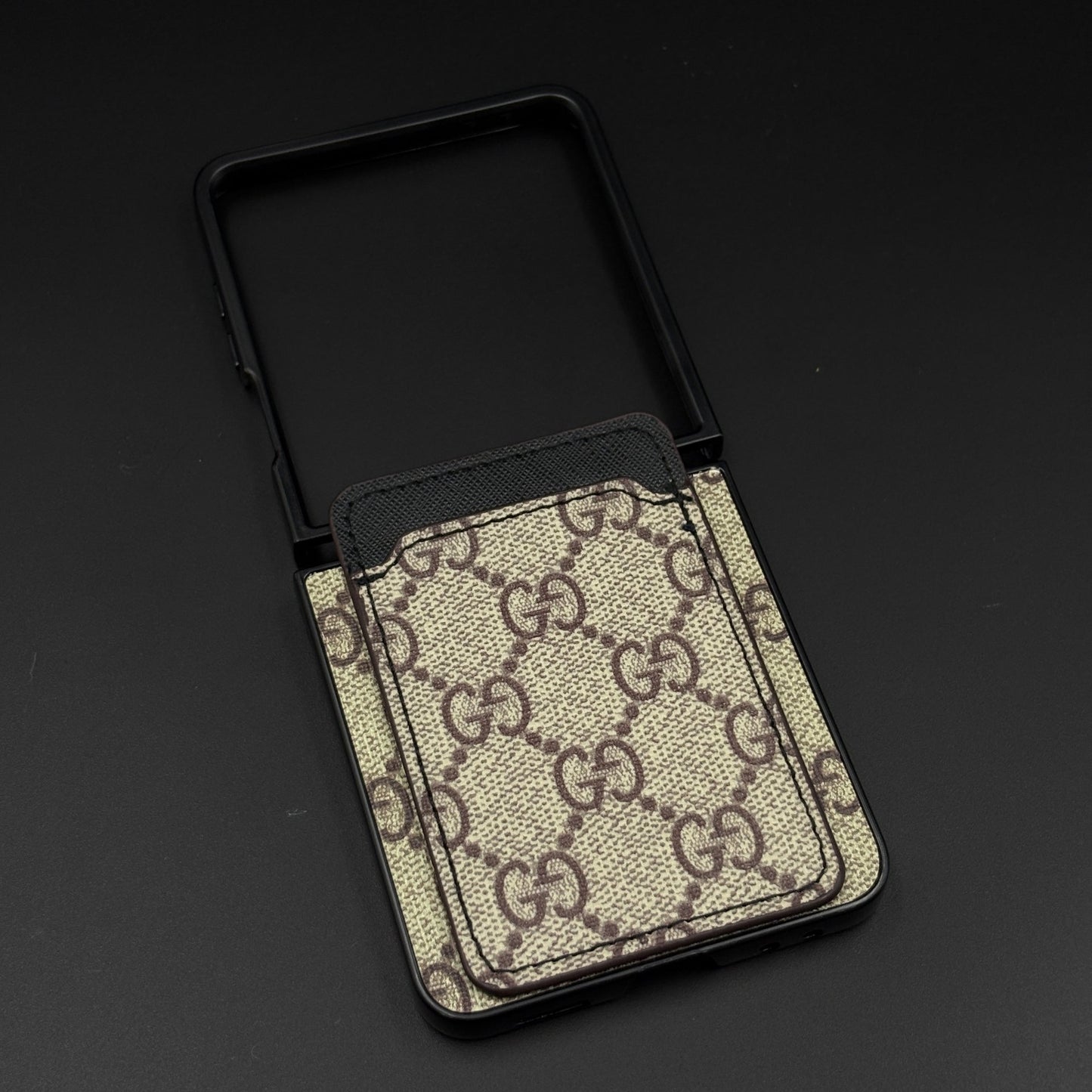 Luxury GG Cardholder Case for Samsung Galaxy Z Flip 7 | Foldable Designer Wallet Cover