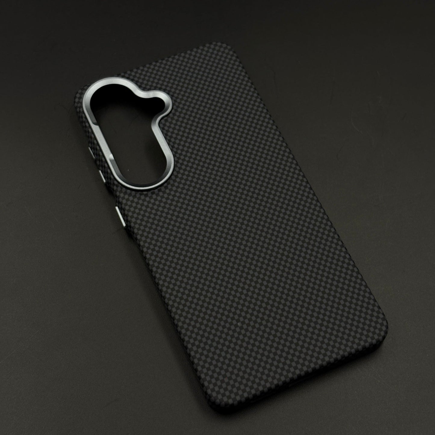 Black Carbon Grid Feel Hidden MagSafe Case Cover for Samsung Galaxy S26