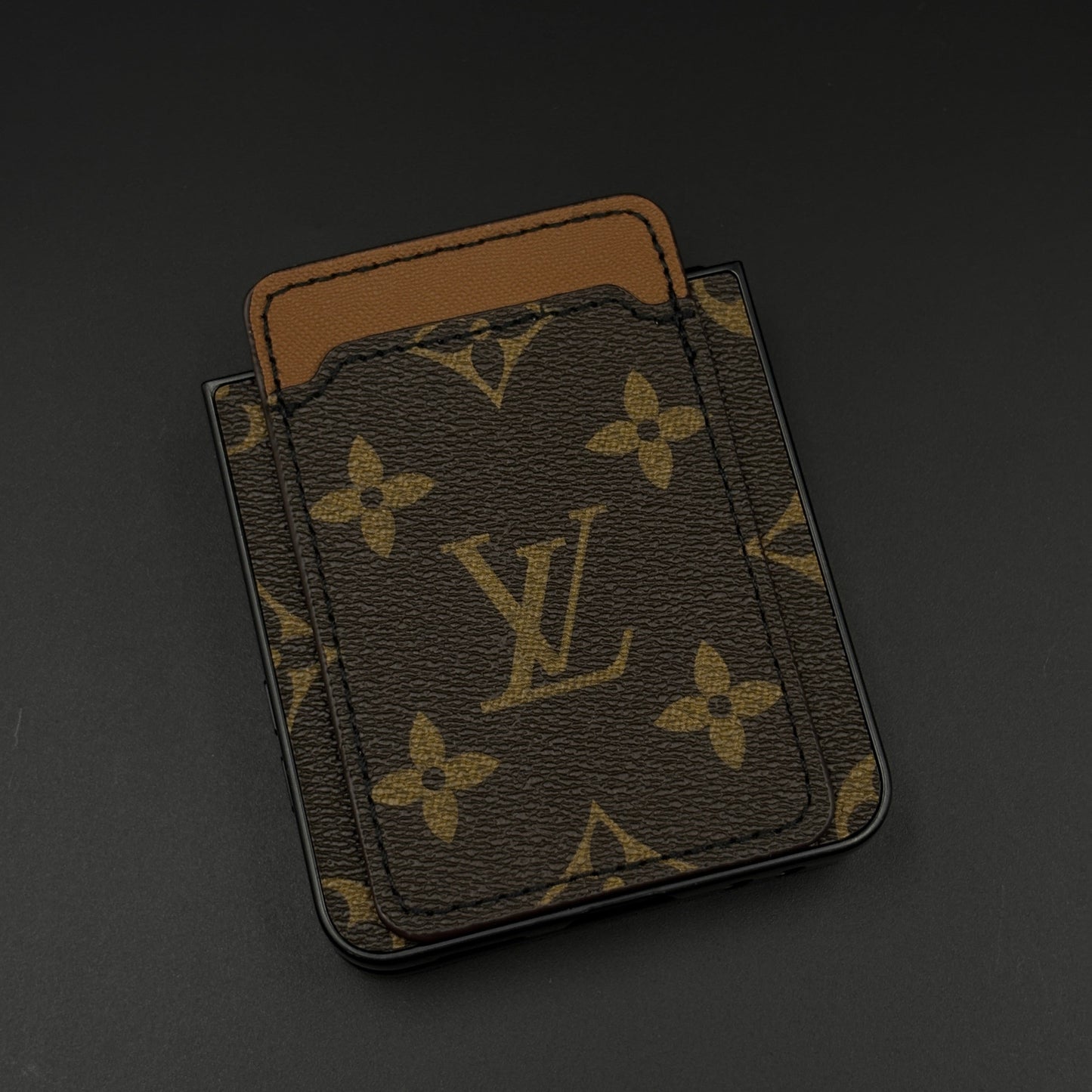 Luxury Brown Cardholder Case for Samsung Galaxy Z Flip 7 | Fashion Monogram Designer Cover