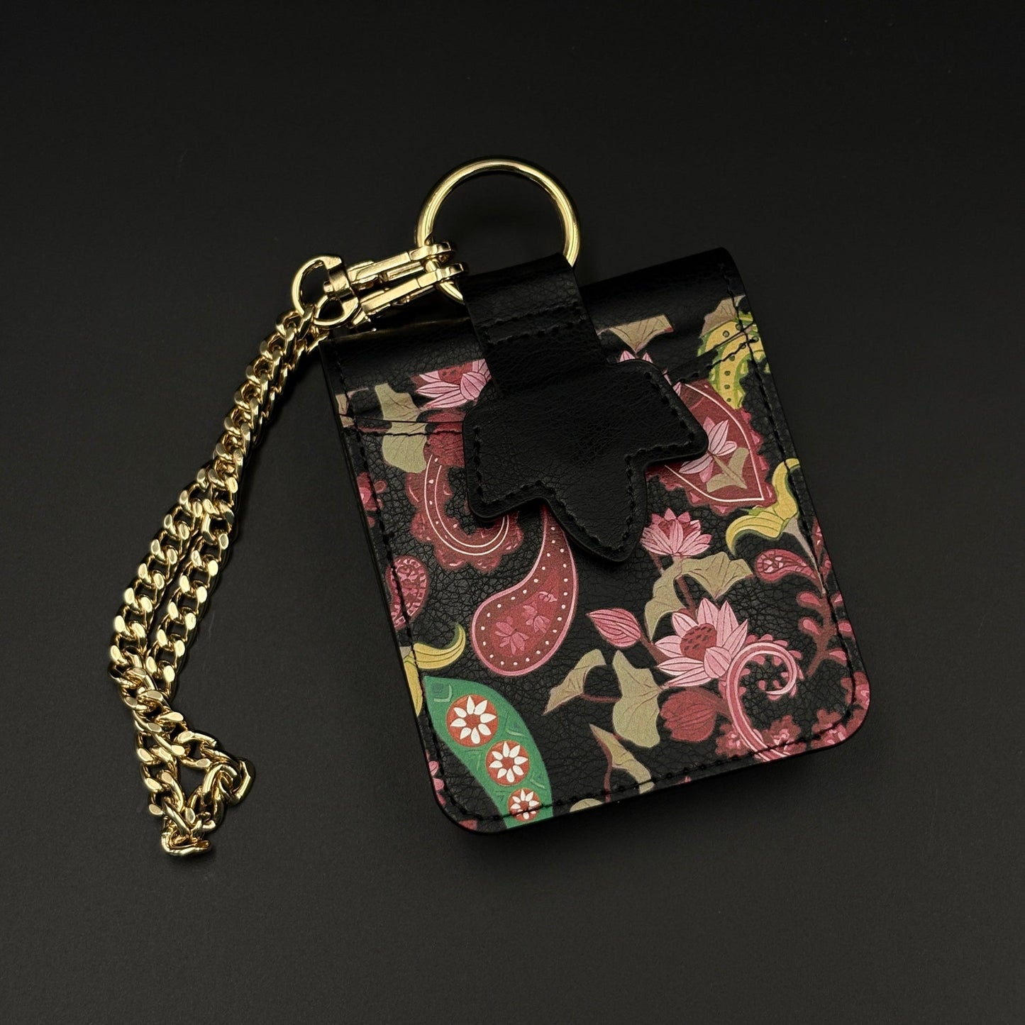 Indian Art Cardholder Case for Samsung Galaxy Z Flip 8 | Chain Strap Holder | Floral Paisley Print