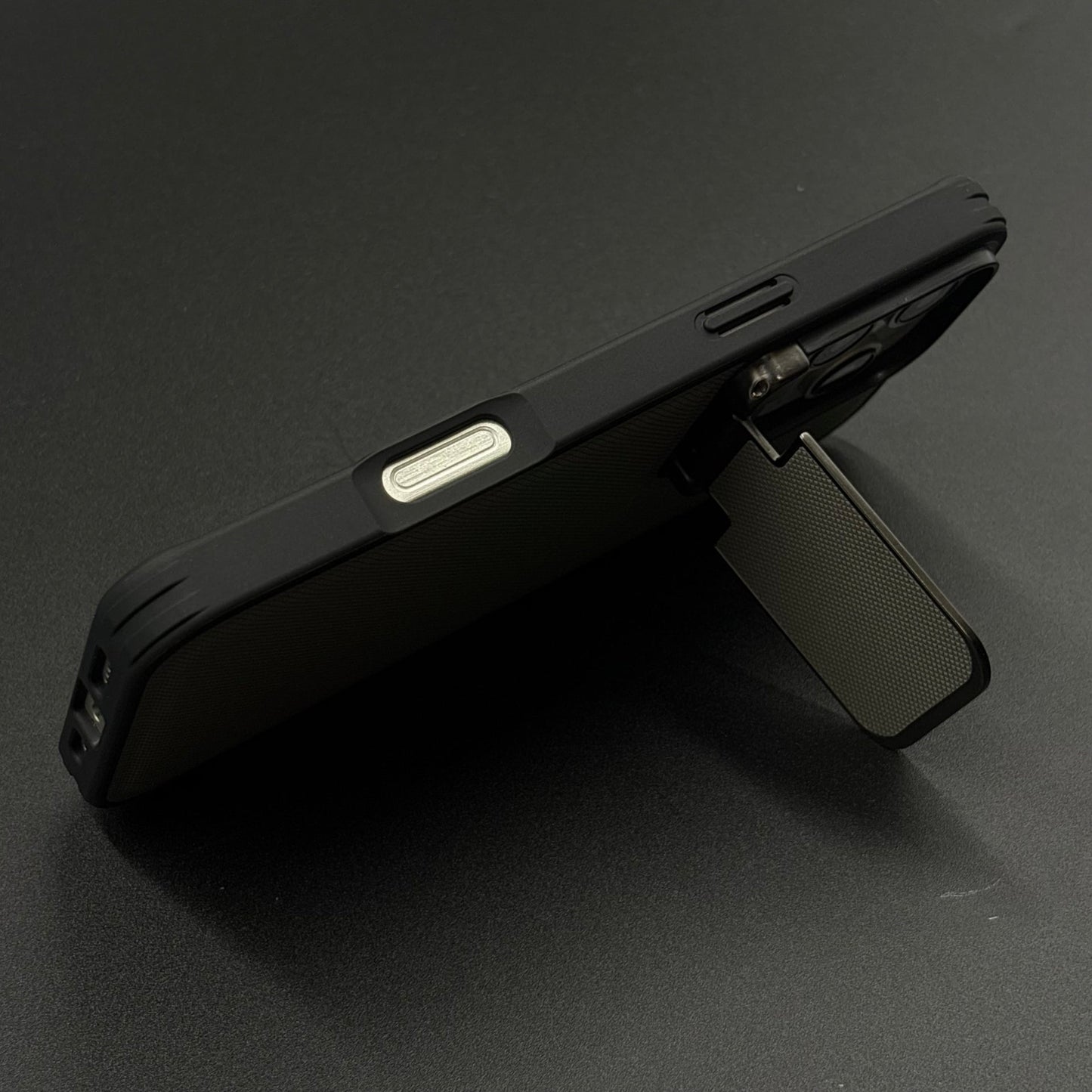 Dotted Leather Feel Case with Foldable Stand for iPhone Series | Premium Grip | Kickstand Style