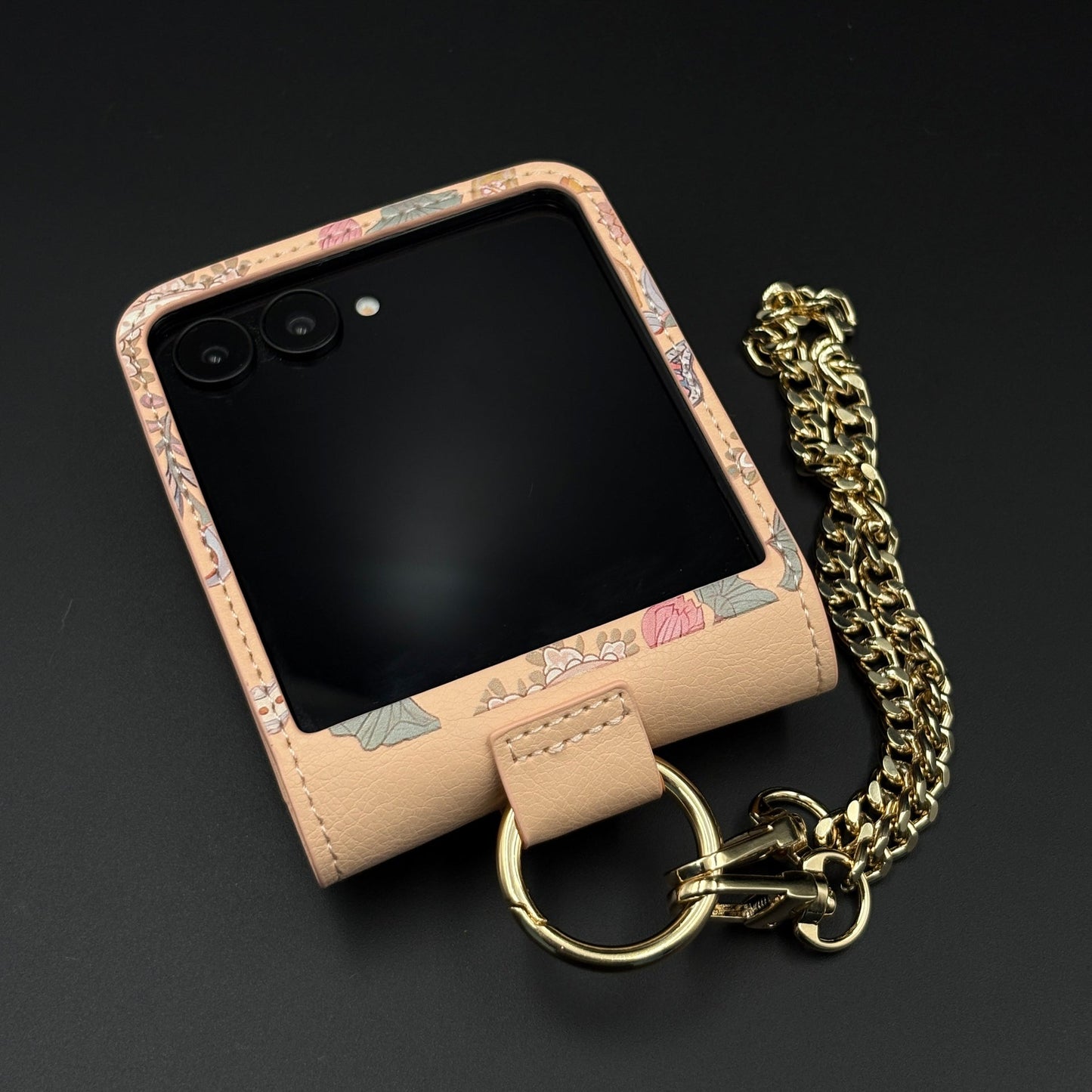 Indian Art Cardholder Case for Samsung Galaxy Z Flip 8 | Chain Strap Holder | Floral Paisley Print