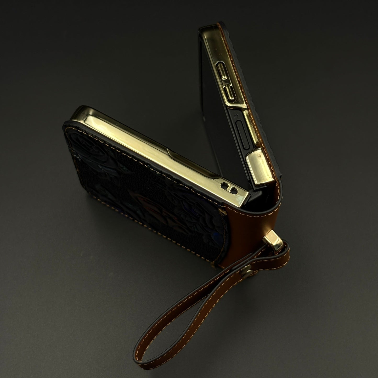 Indian Art Cardholder Case for Samsung Galaxy Z Flip 7 | Chain Strap Holder | Floral Paisley Print