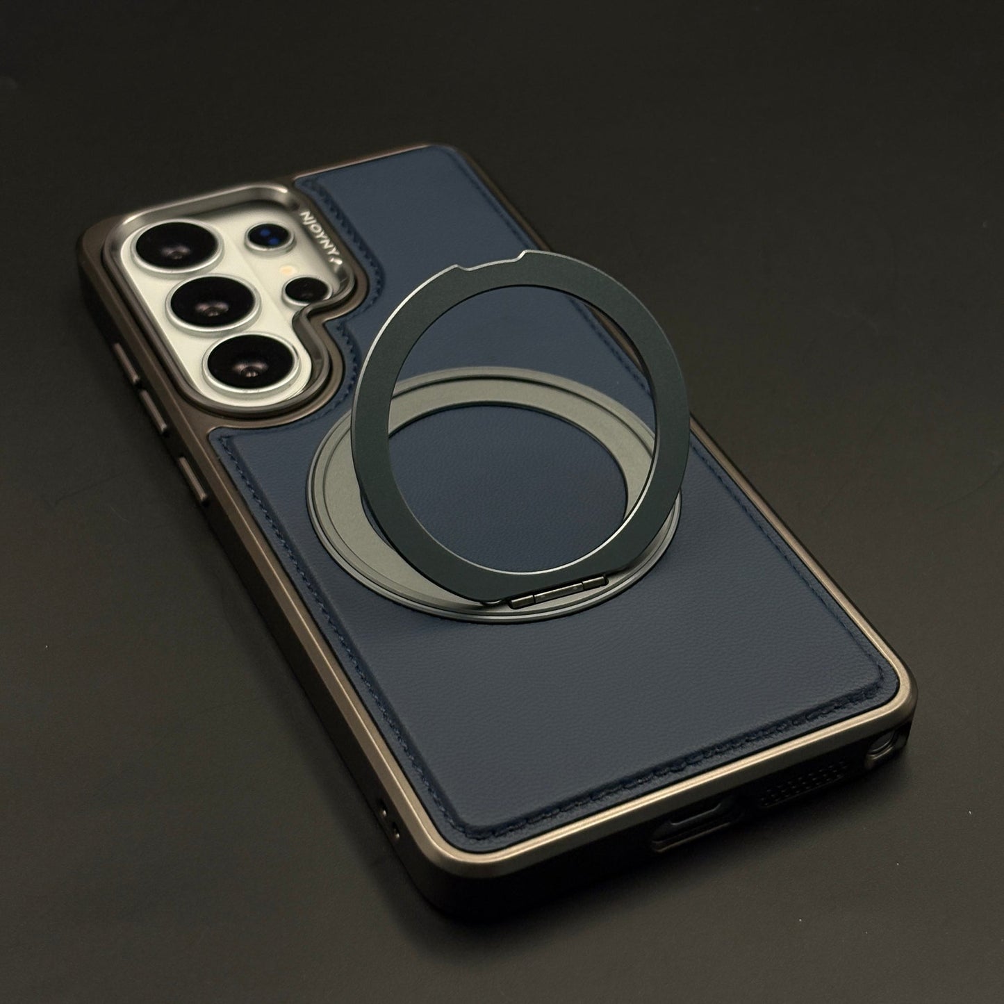 Stitched Leather MagSafe Metal Stand Case for Samsung Galaxy S26 Ultra