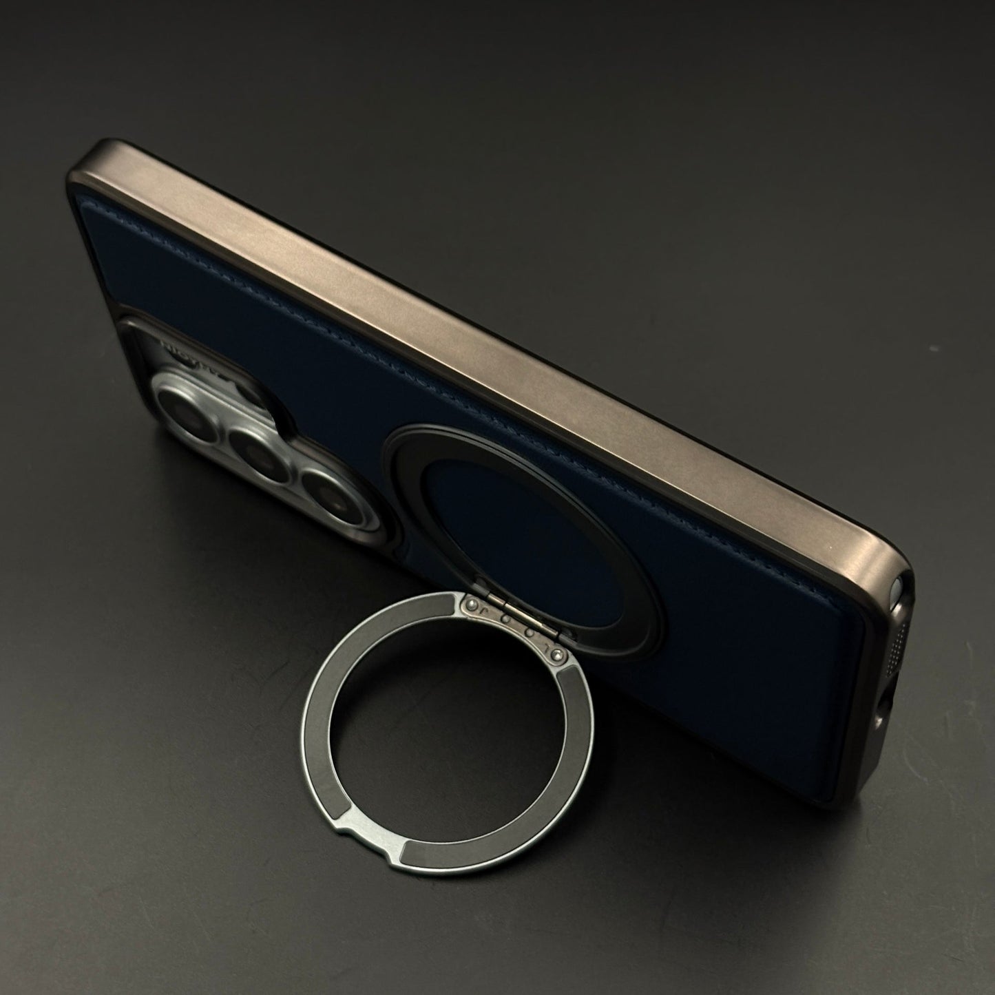 Stitched Leather MagSafe Metal Stand Case for Samsung Galaxy S26 Ultra
