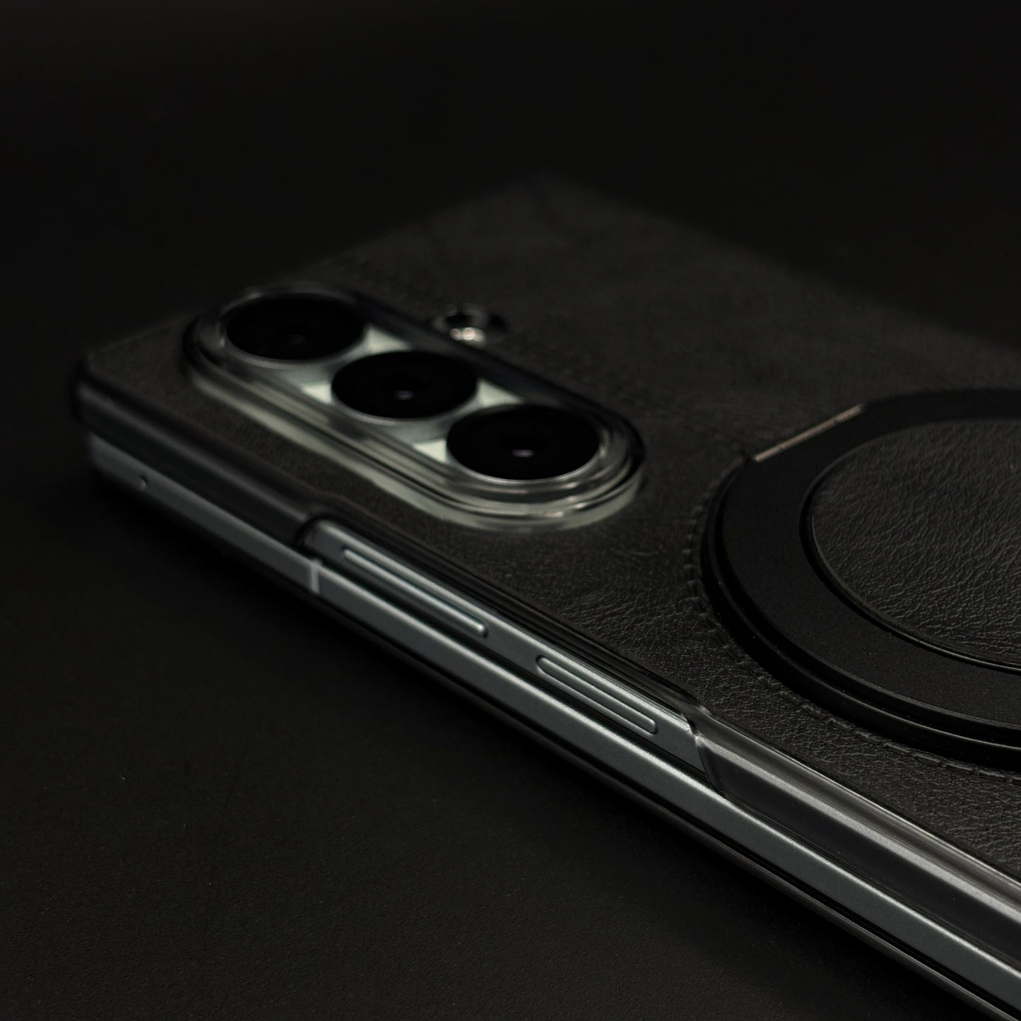 Leather Flip Case with Metal Rotating Stand & MagSafe for Samsung Galaxy Z Fold 6