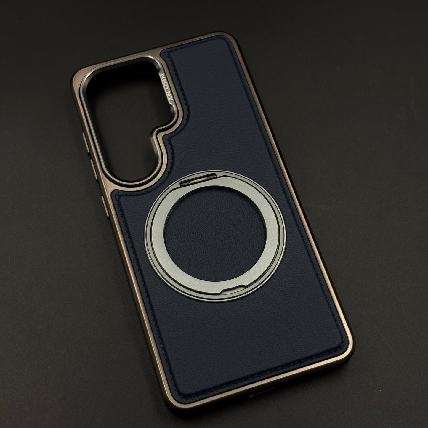 Stitched Leather MagSafe Metal Stand Case for Samsung Galaxy S26 Ultra