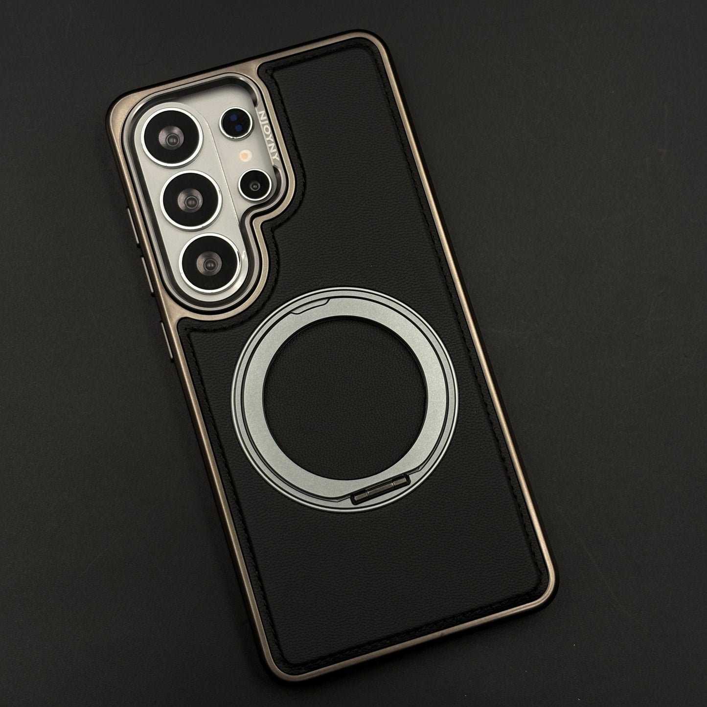 Stitched Leather MagSafe Metal Stand Case for Samsung Galaxy S26 Ultra