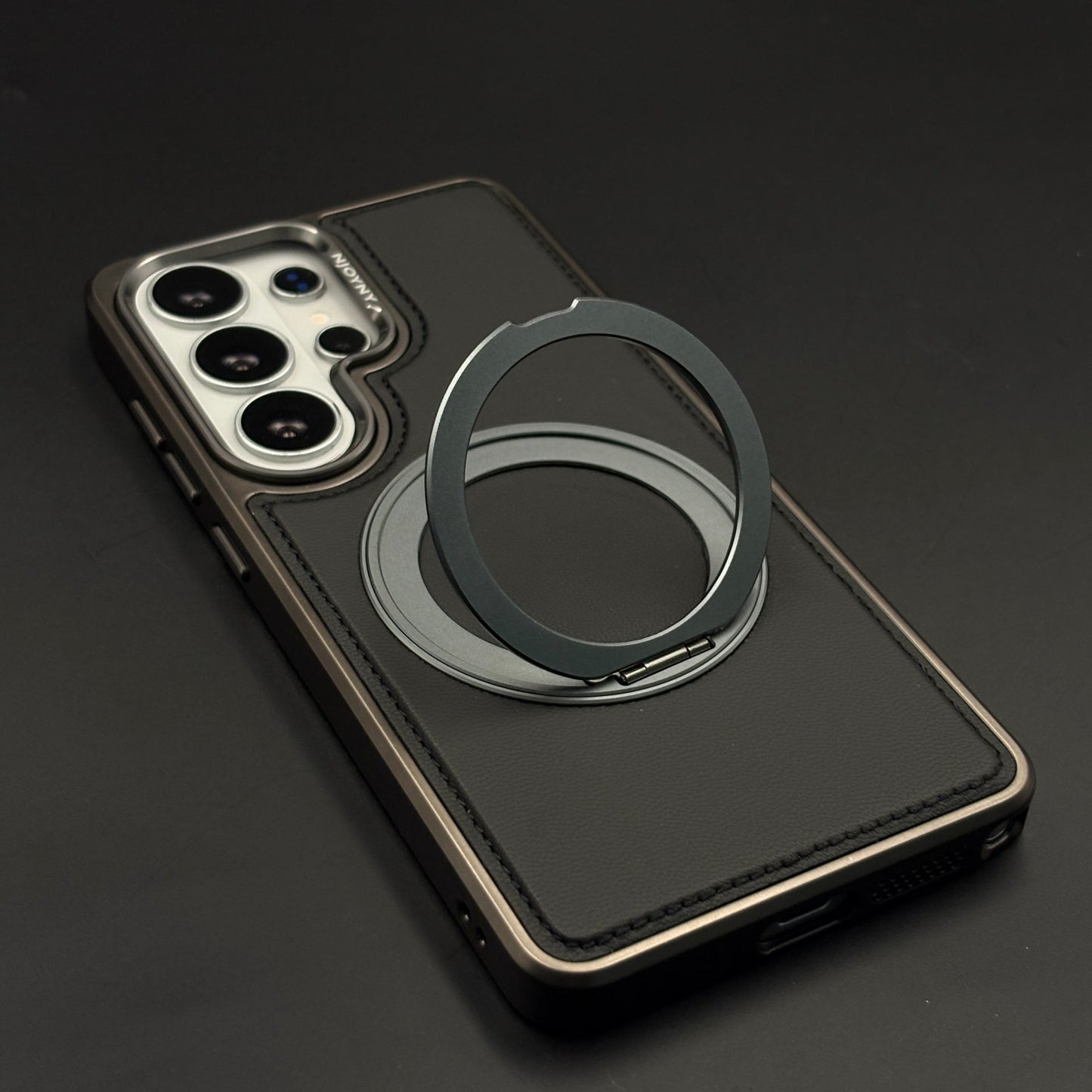 Stitched Leather MagSafe Metal Stand Case for Samsung Galaxy S26 Ultra