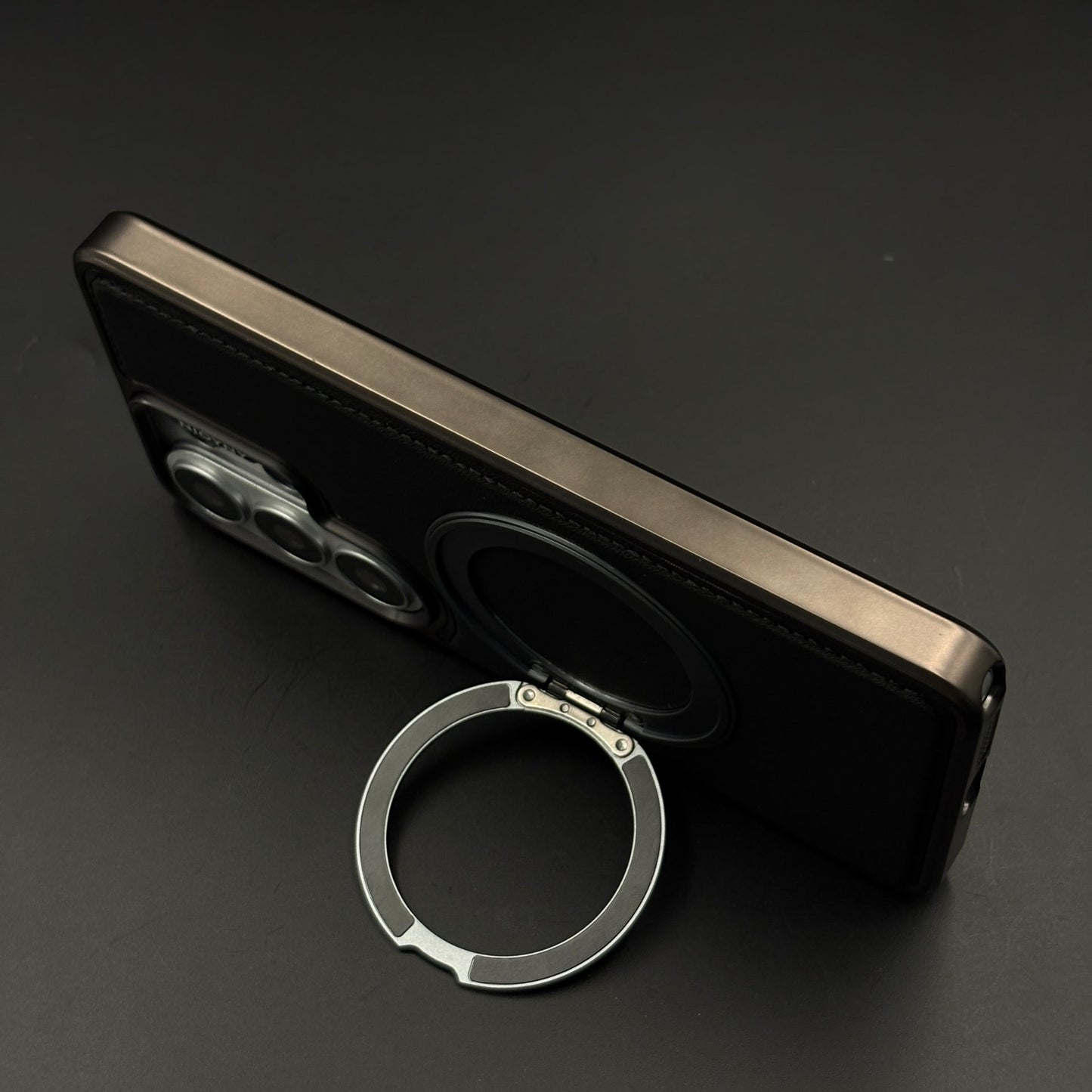 Stitched Leather MagSafe Metal Stand Case for Samsung Galaxy S26 Ultra