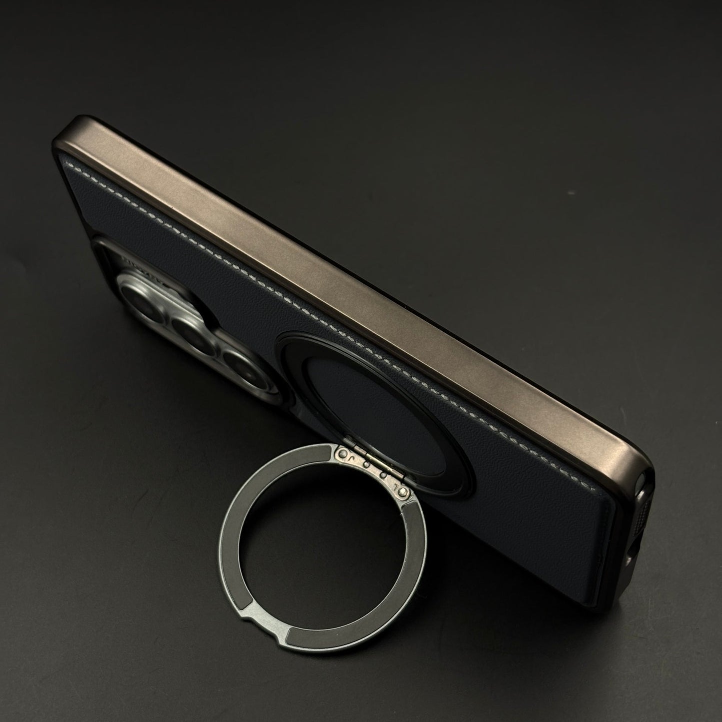 Stitched Leather MagSafe Metal Stand Case for Samsung Galaxy S26 Ultra
