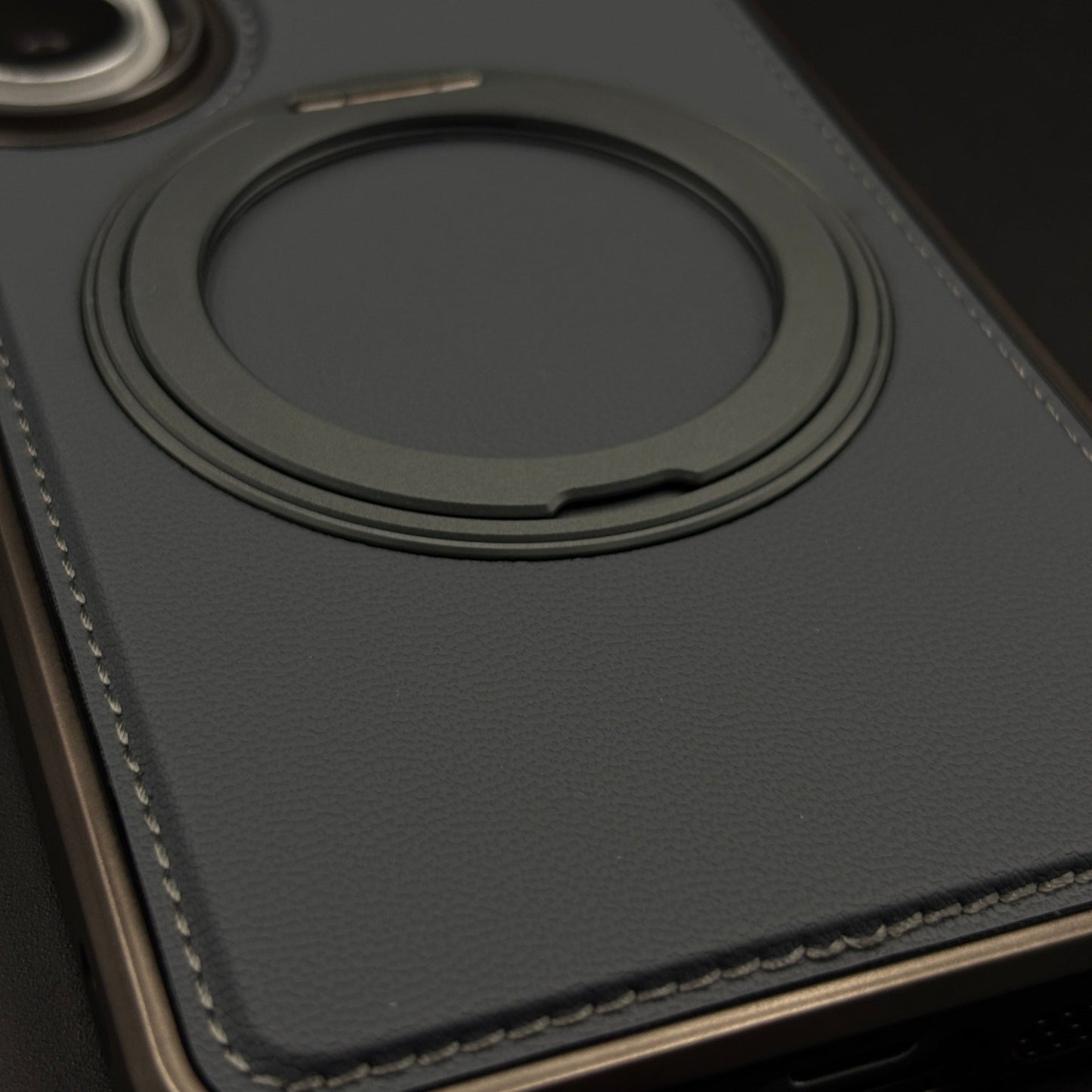 Stitched Leather MagSafe Metal Stand Case for Samsung Galaxy S26 Ultra