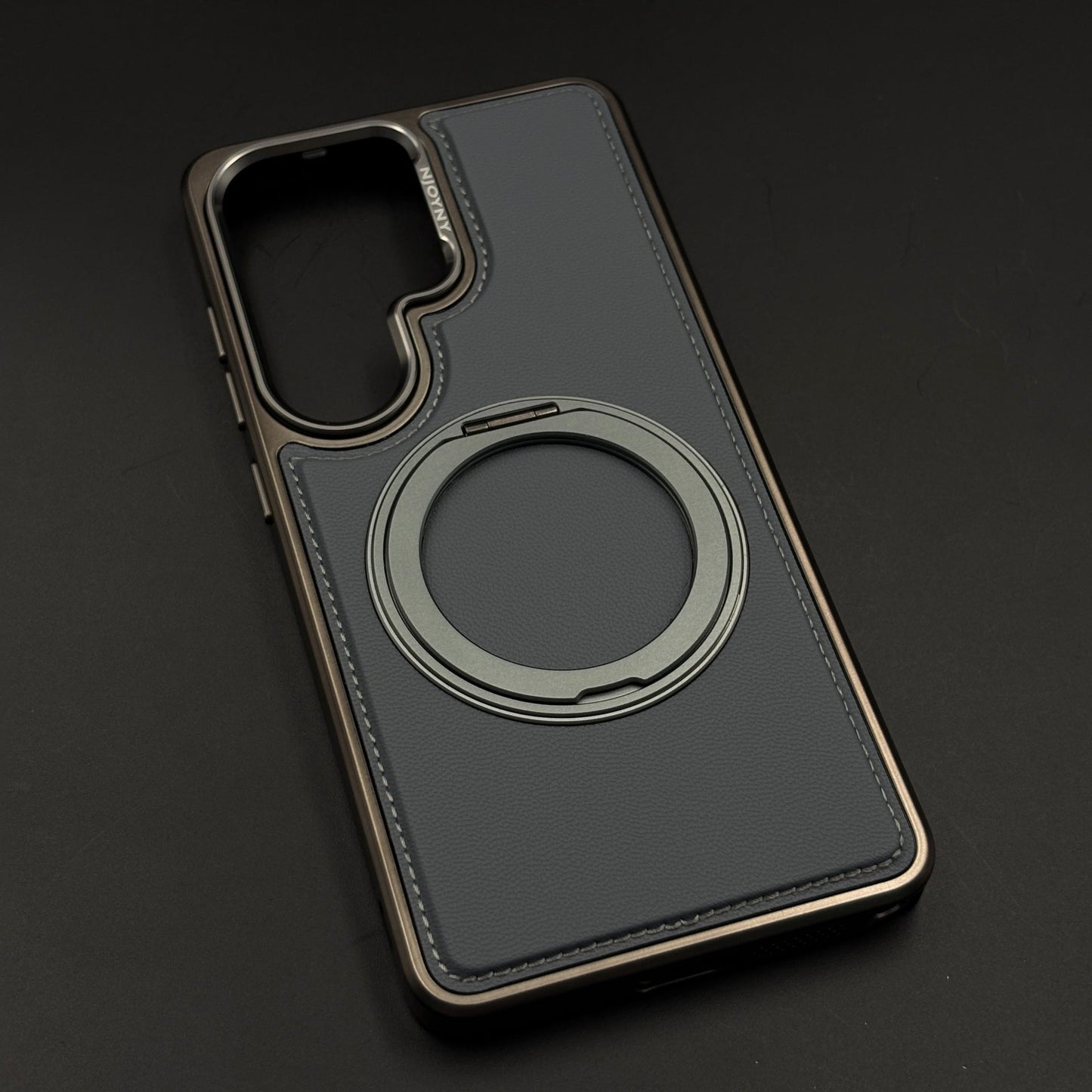 Stitched Leather MagSafe Metal Stand Case for Samsung Galaxy S26 Ultra
